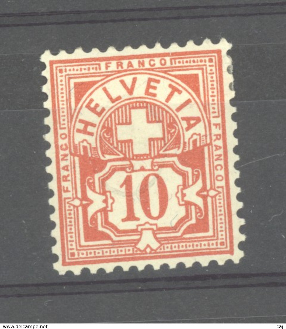 0ch  0160  -  Suisse  :  Mi  54 Yd  *  Vermillon - Neufs