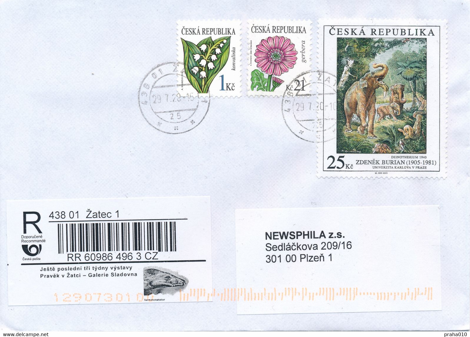 Czech Rep. / Comm. R-label (2020/22) Zatec 1: Exhibition "Prehistory In Zatec" (Terminonatator Ponteixensis) (X0521) - Storia Postale