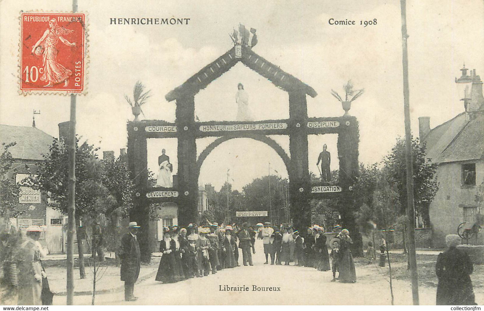 / CPA FRANCE 18 "Henrichemont, Comice 1908, Librairie Boureux" - Henrichemont