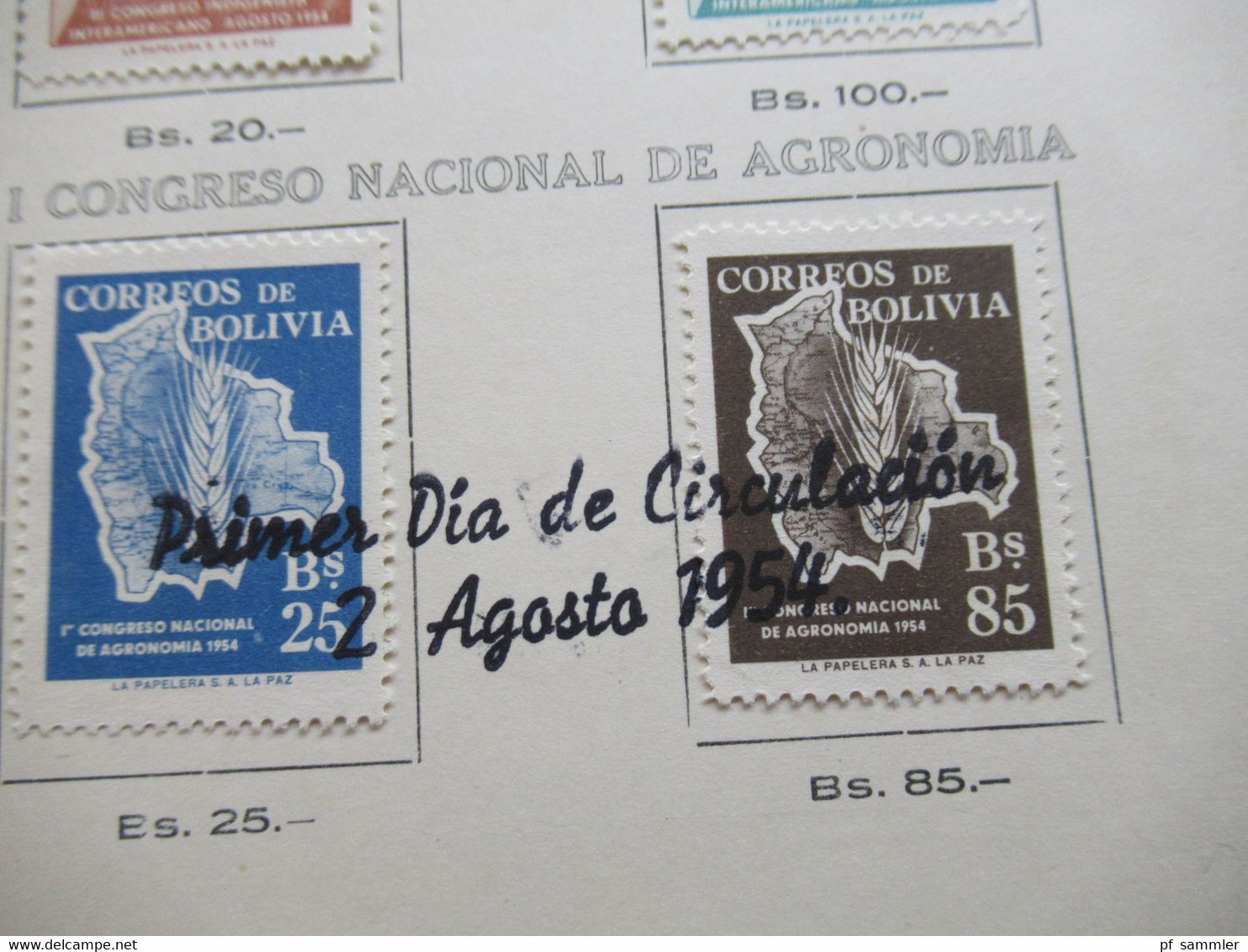 Bolivien FDC Primer Dia De Circulacion 2 Agosto 1954 Reforma Agraria / Congreso Indigenista Interamericano Sonderkarte - Bolivia