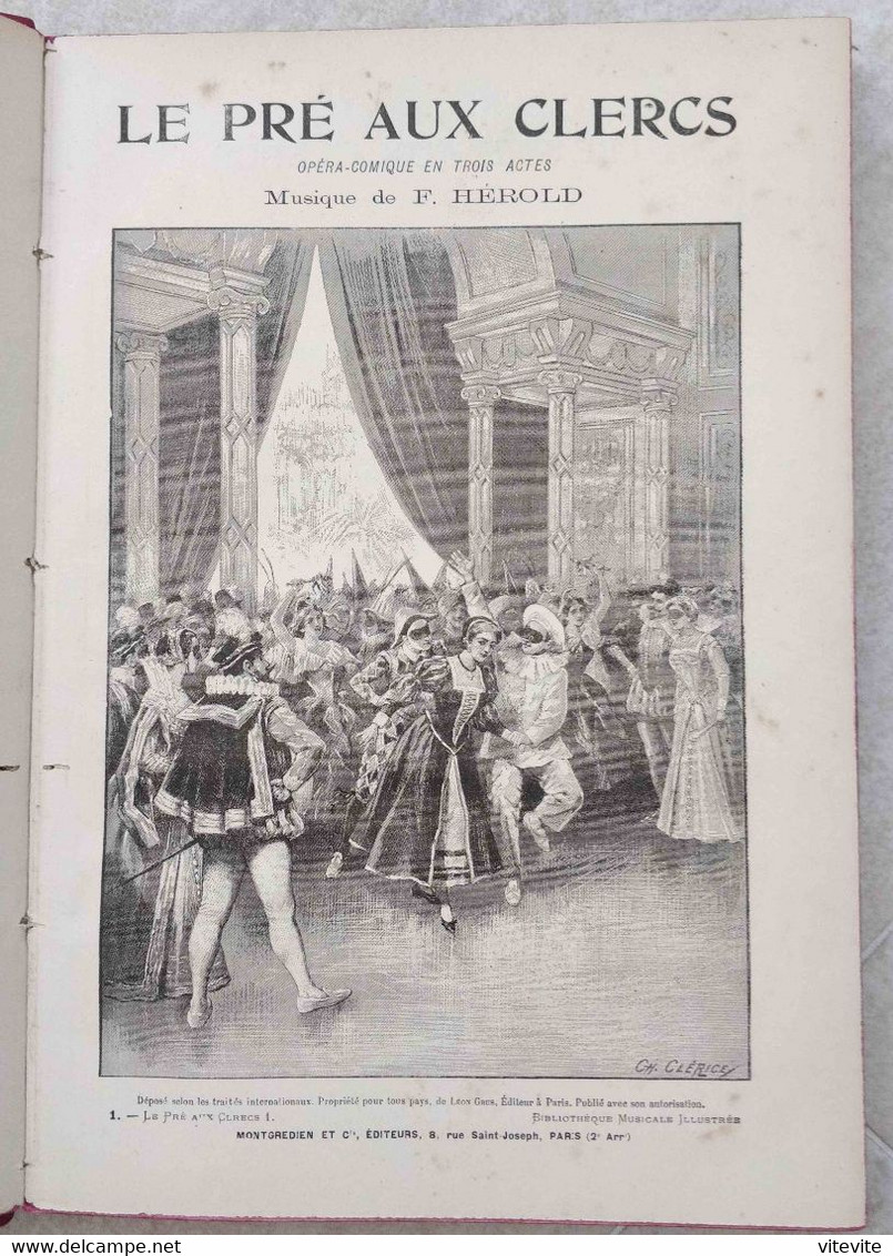 Hérold Le Pré Aux Clercs Partition Ancienne Reliée Chant Piano - Opera