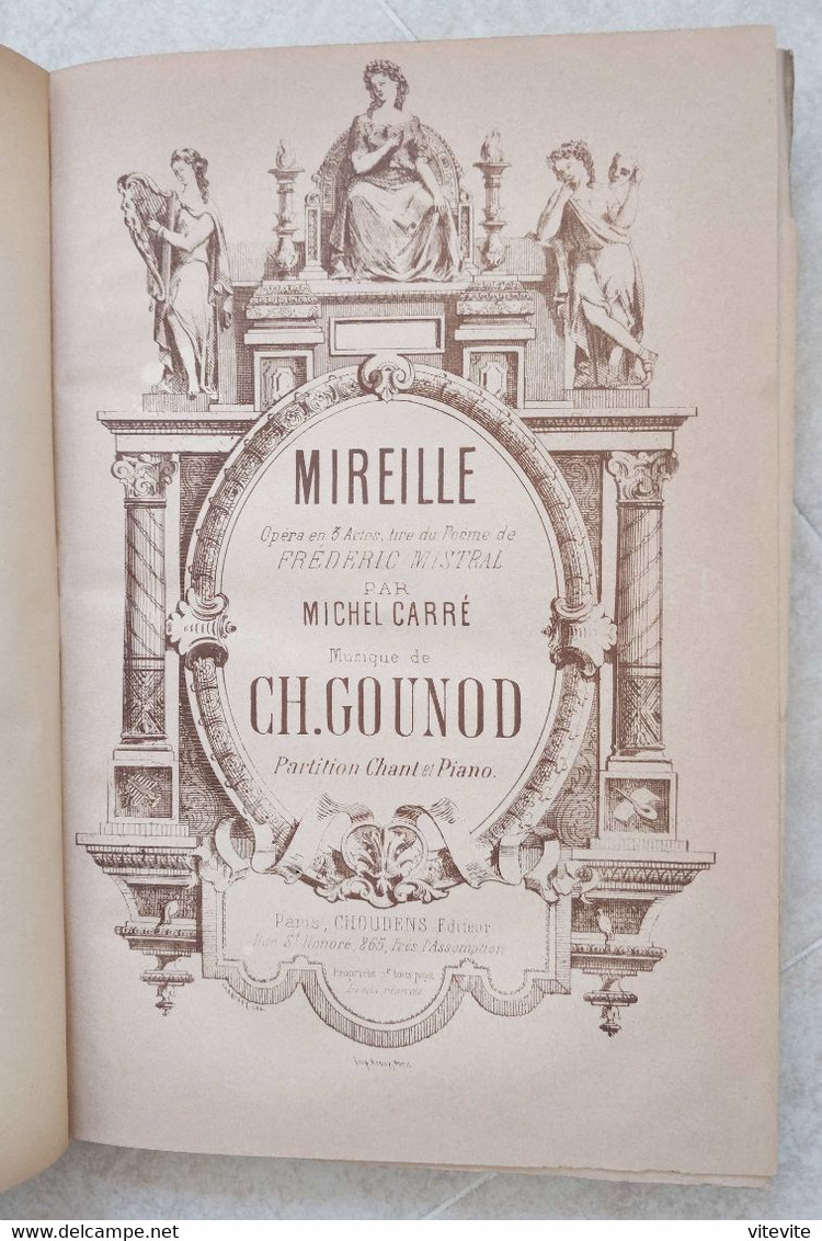 Gounod Mireille Partition Ancienne Reliée Chant Piano - Opern