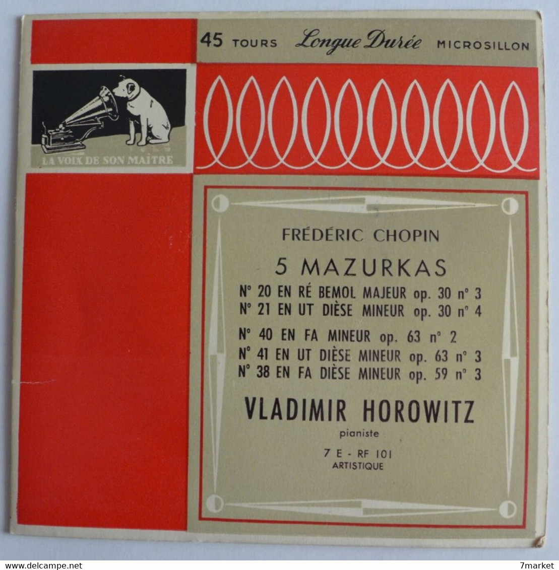 EP 45 // Vladimir Horowitz, Frédéric Chopin - 5 Mazurkas / Label La Voix De Son Maître - Klassik