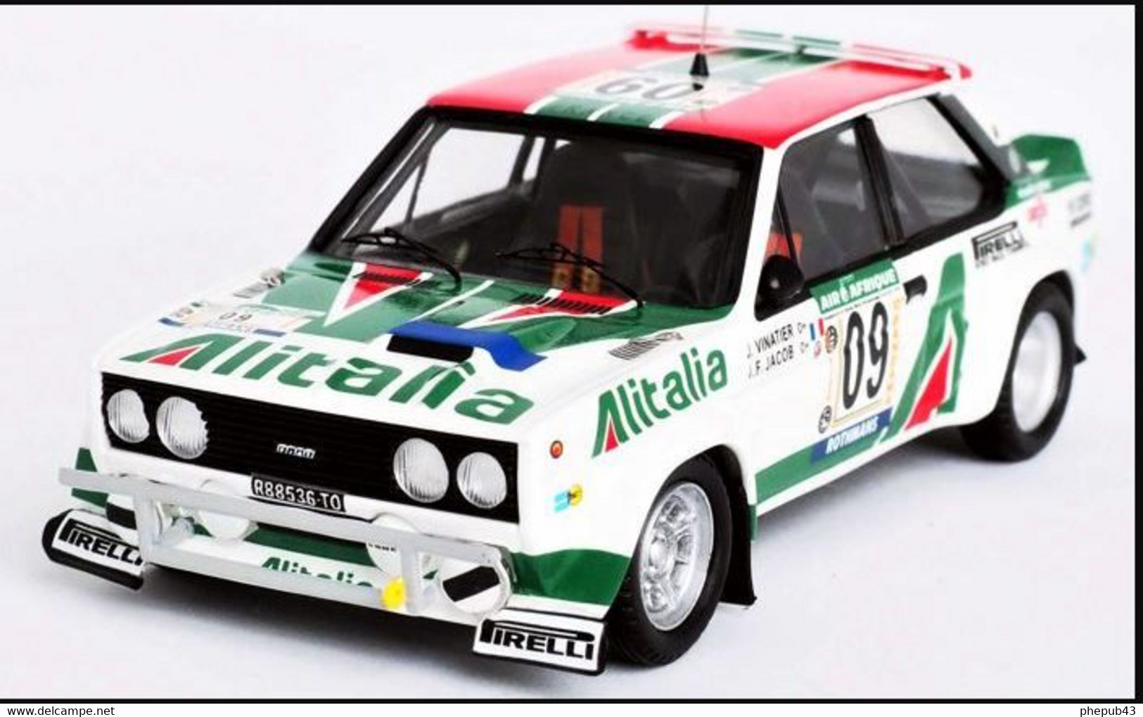 Fiat 131 Abarth - Alitalia - VS Corse Olio Fiat - J. Vinatier/J.F. Jacob - Rally Bandama 1978 #9 - Troféu - Trofeu