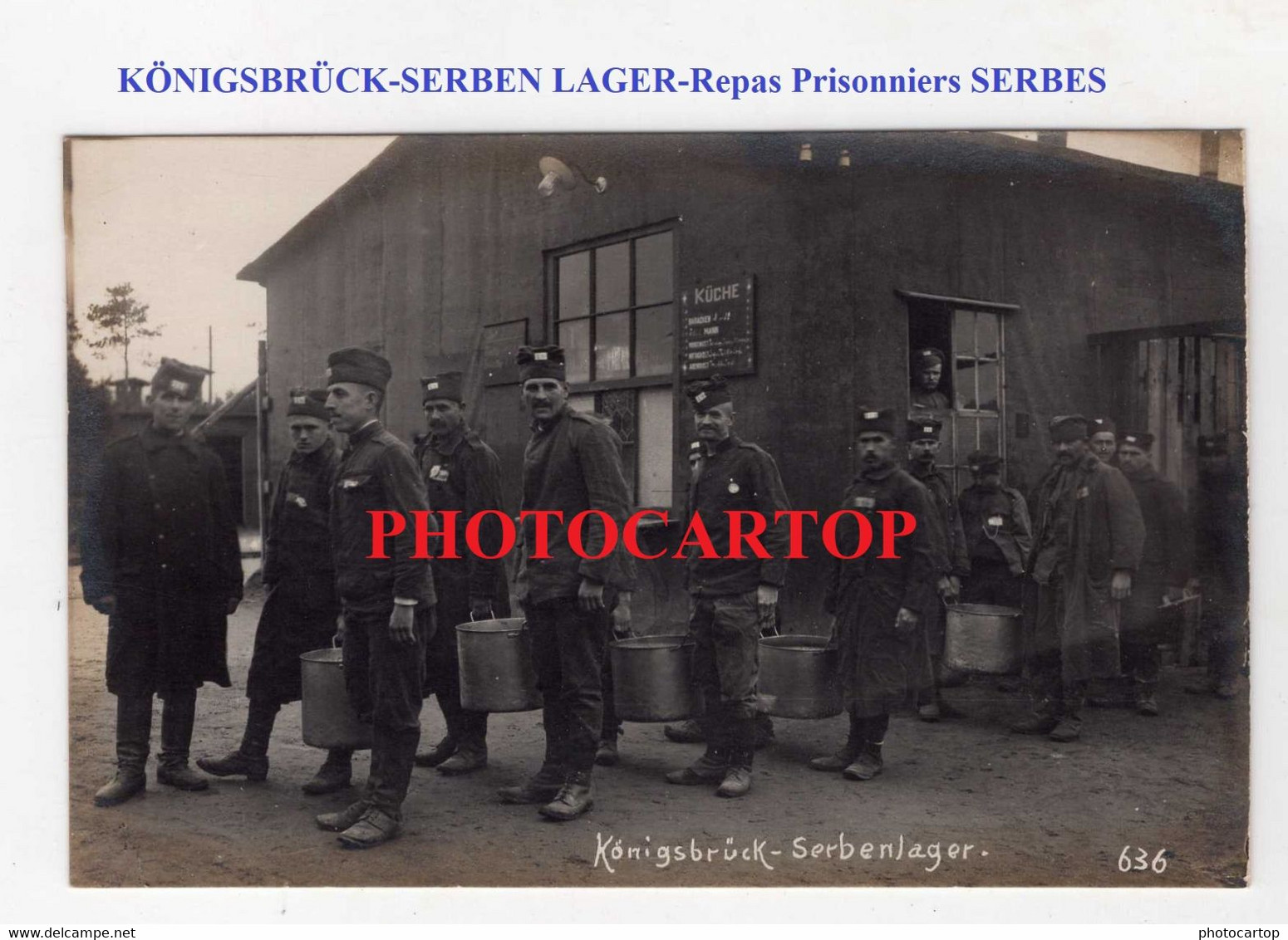 KÖNIGSBRÜCK-SERBEN Gefangenenlager-Prisonniers SERBES-CARTE PHOTO Allemande-Guerre 14-18-1 WK-Militaria- - Koenigsbrueck