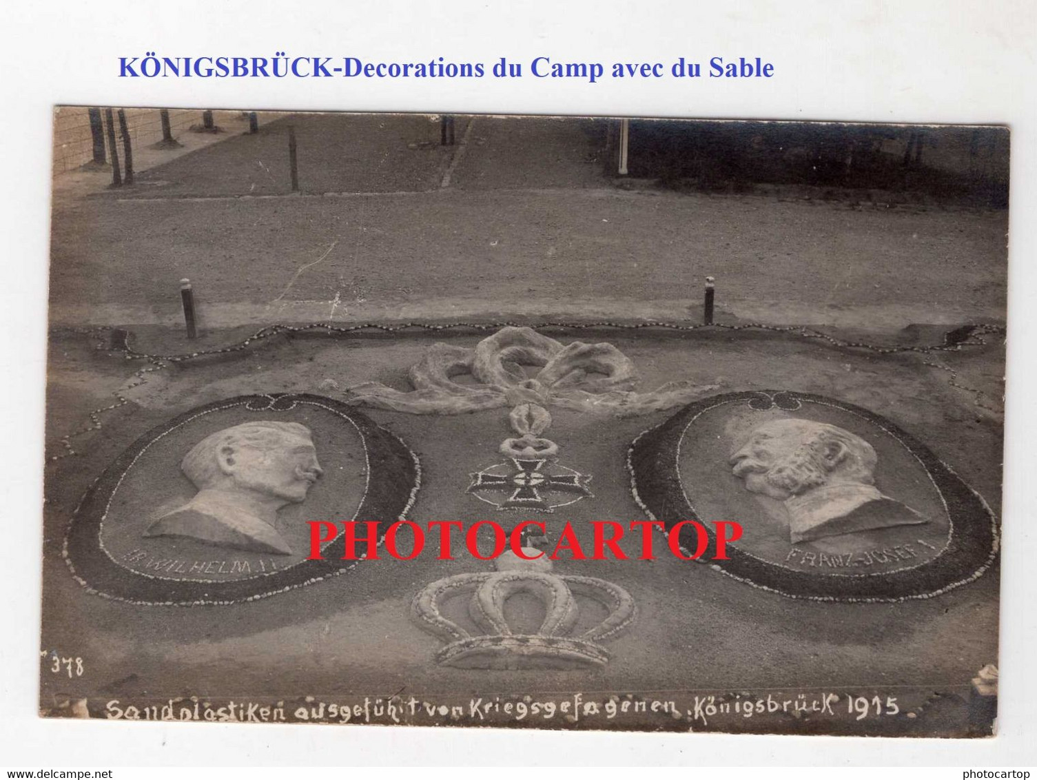 KÖNIGSBRÜCK-Gefangenenlager-Sandplastiken-Prisonniers-Decoration-CARTE PHOTO Allemande-Guerre 14-18-1 WK-Militaria- - Koenigsbrueck