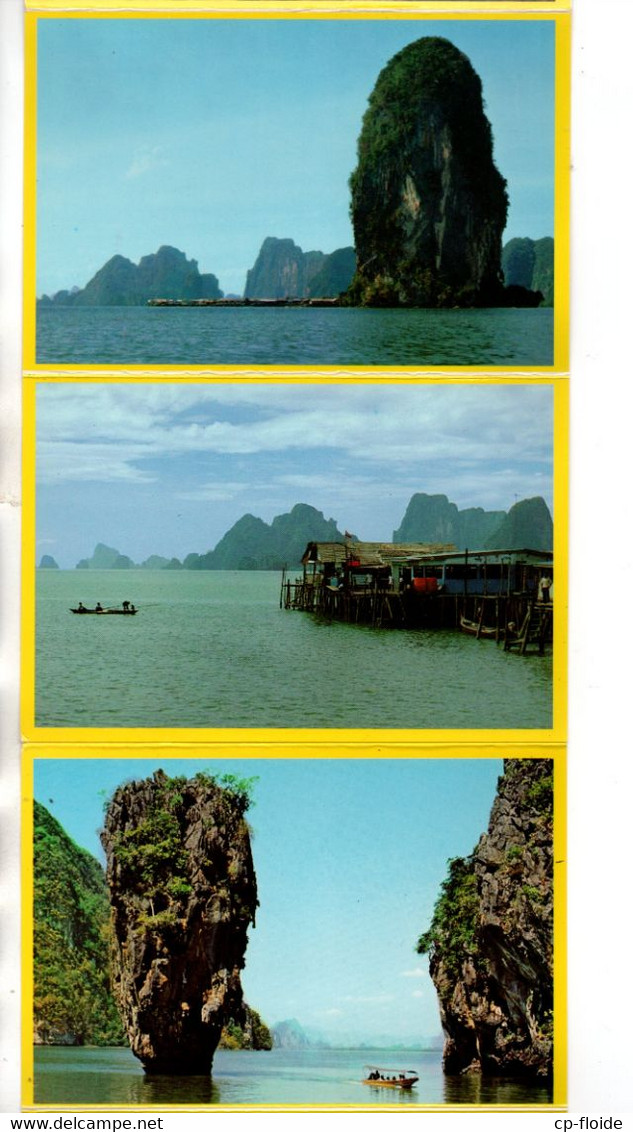 THAÏLANDE . PHUKET & PHANG NGA . DÉPLIANT DE 12 VUES . 12 CPM - Ref. N°28885 - - Thaïlande