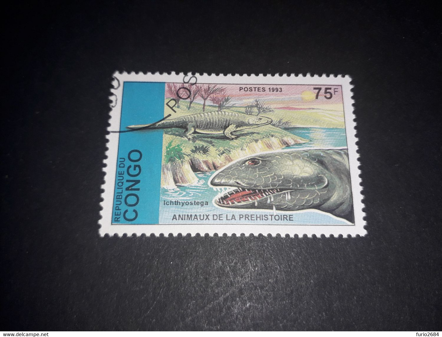 A4MIX20 REPUBLIQUE DU CONGO 1993 ANIMAUX DE LA PREISTOIRE "O" - Usados