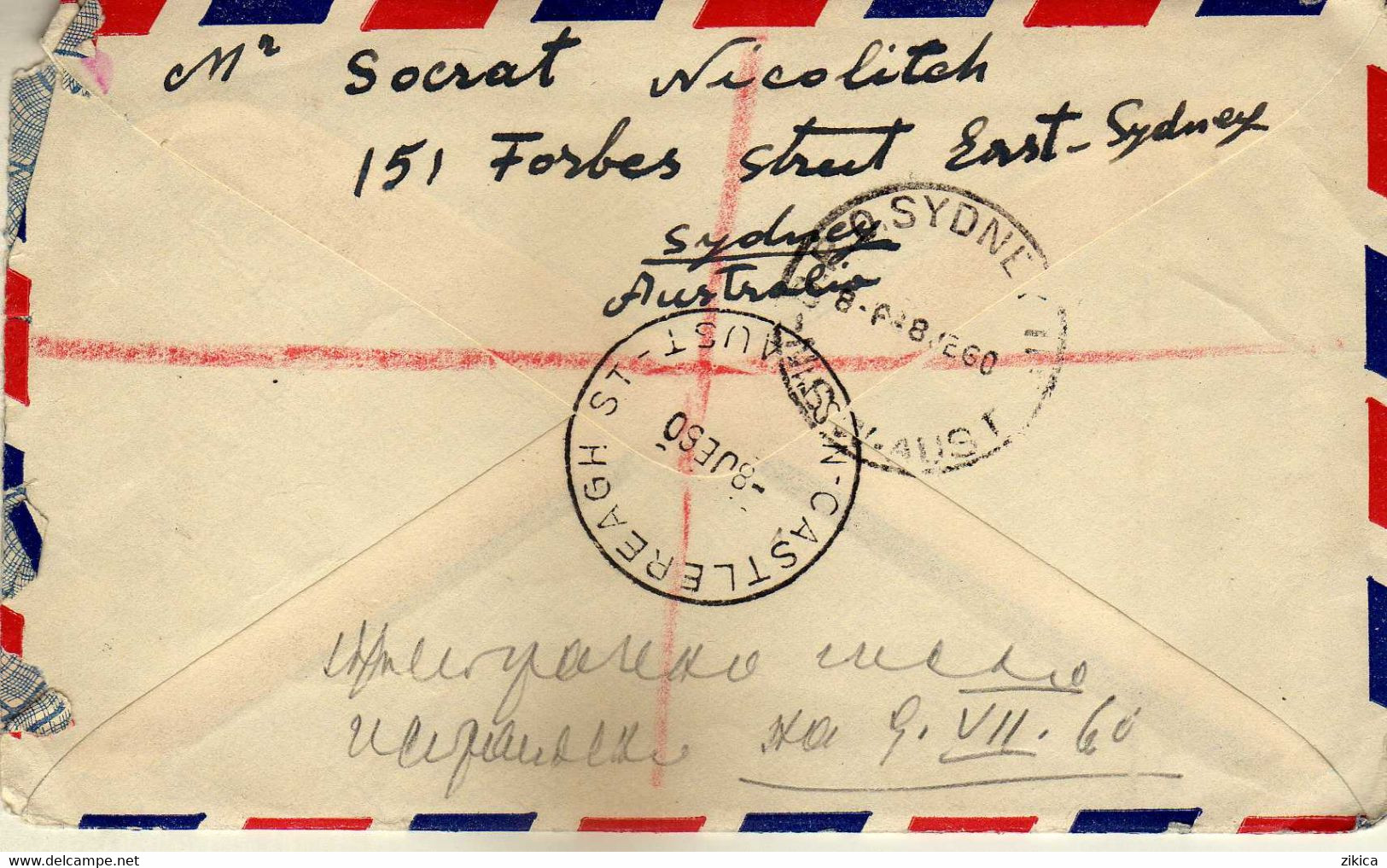 Australia AirMail Registered Letter 1960 Castlereagh Street ( A.) Via Yugoslavia,nice Stamps - Briefe U. Dokumente