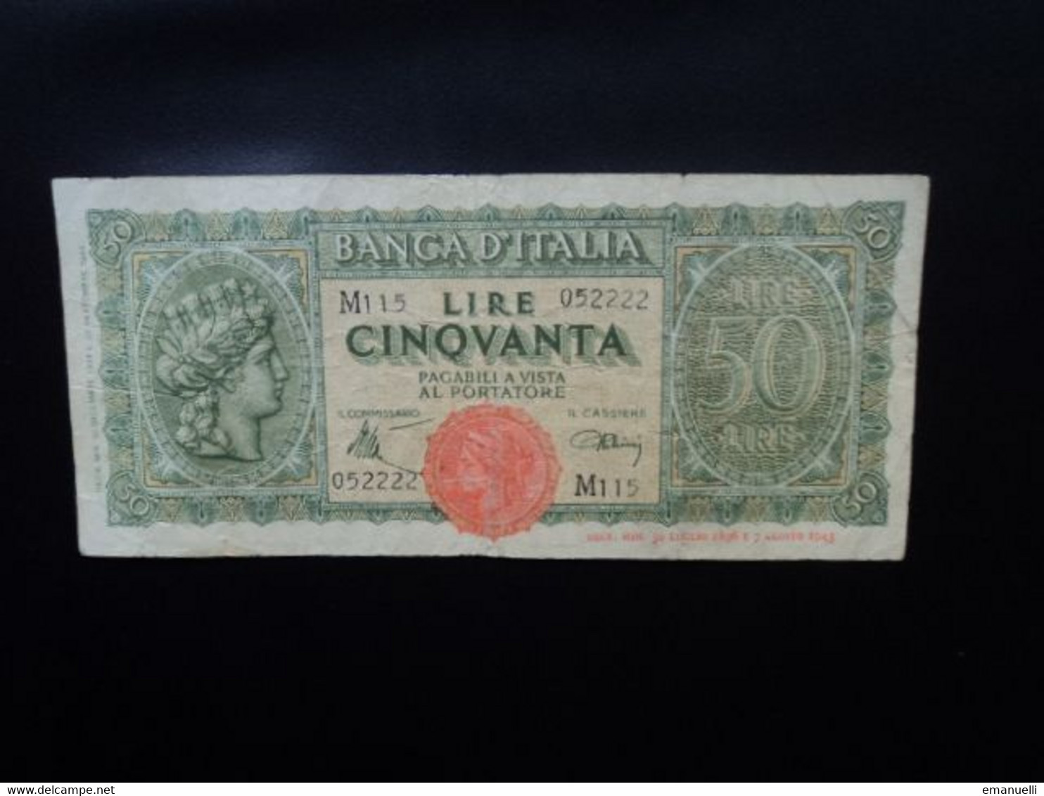 ITALIE * : 50 LIRE   10.12.1944   CI 11 BS 131A ** / P 74       TTB *** - 50 Lire