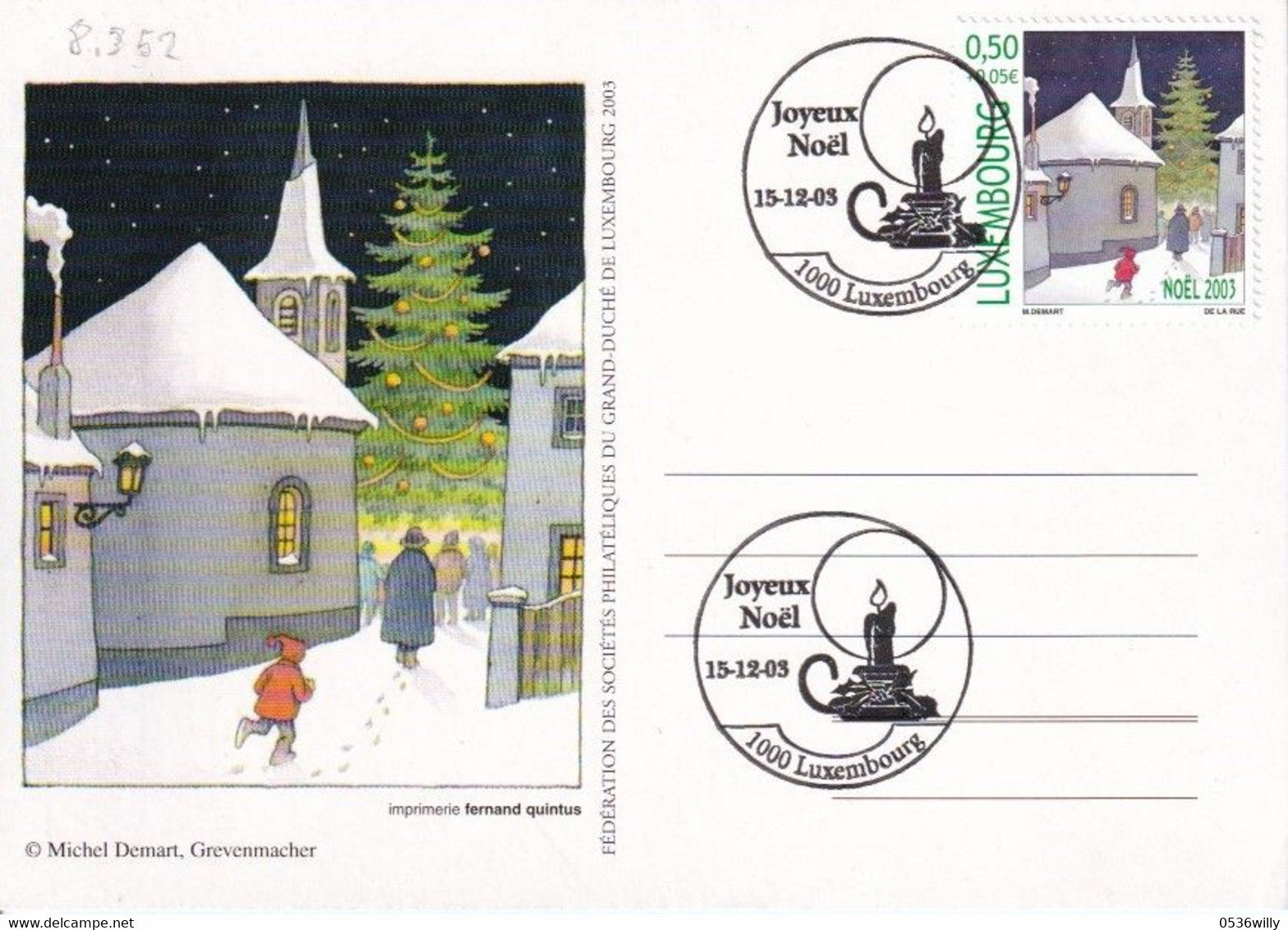 Luxembourg - Joyeux Noel (8.362) - Covers & Documents