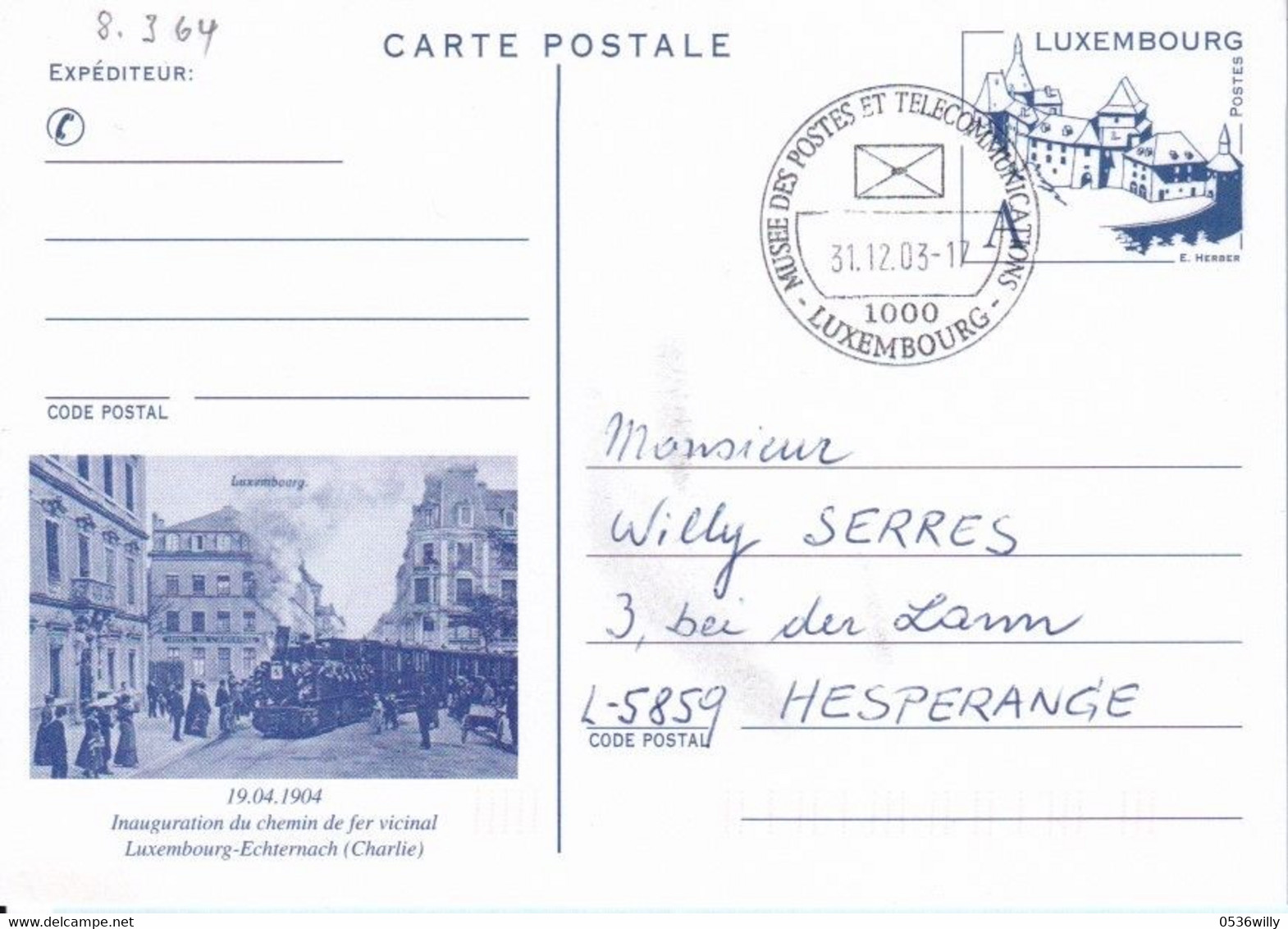 Luxembourg - Musée Des Postes Et Télécommunications (8.364) - Storia Postale