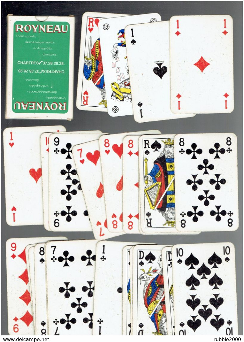 JEU 32 CARTES A JOUER PUBLICITE ROYNEAU TRANSPORT DEMENAGEMENT A CHARTRES EURE ET LOIR - 32 Cards