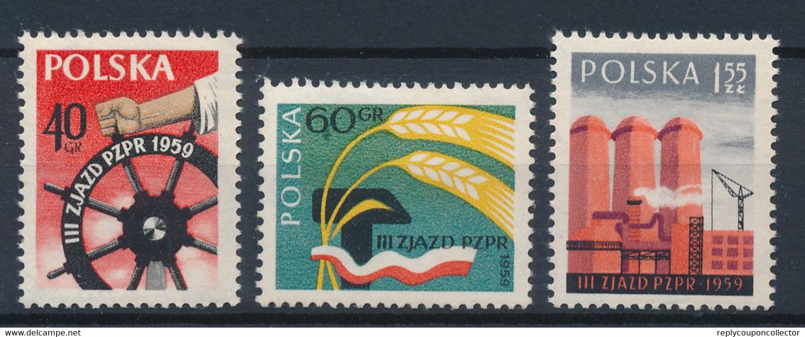 POLEN / POLAND / POLSKA  -  3. Parteitag Der Vereinigten Poln. Arbeiterpartei PZPR  -  Michel 1090-1092  MNH / ** - Unused Stamps