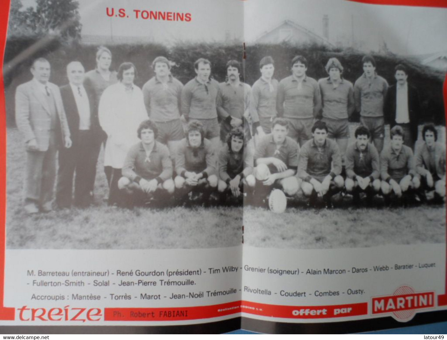 Livre Treize Magazine  Poster  U S TONNEINS 42 Pages 1982 ROOSEBROUCK  A COEUR OUVERT  ESPOIR  REVENCHE A TONNEINS - Rugby