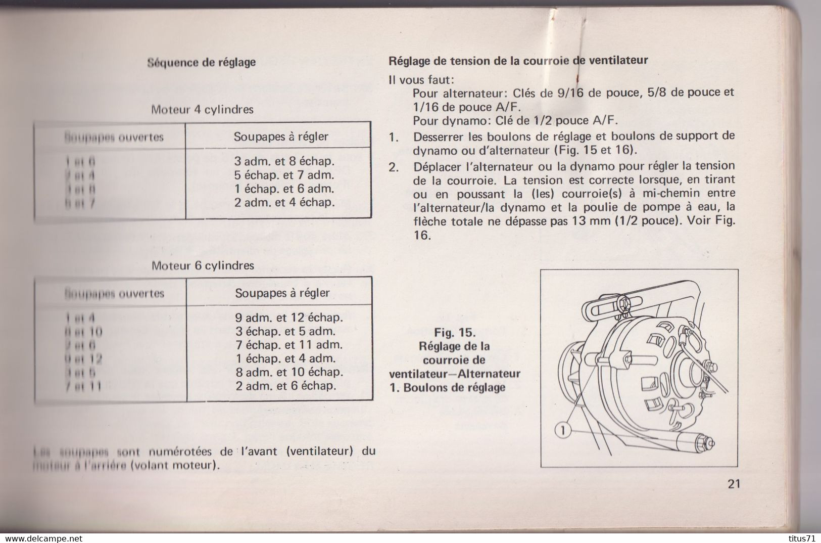 Manuel D'Entretien Pour Les Moteurs Diesel Et Au Gaz Propane Liquide Ford Gamme 2700 - 1970 - Tools