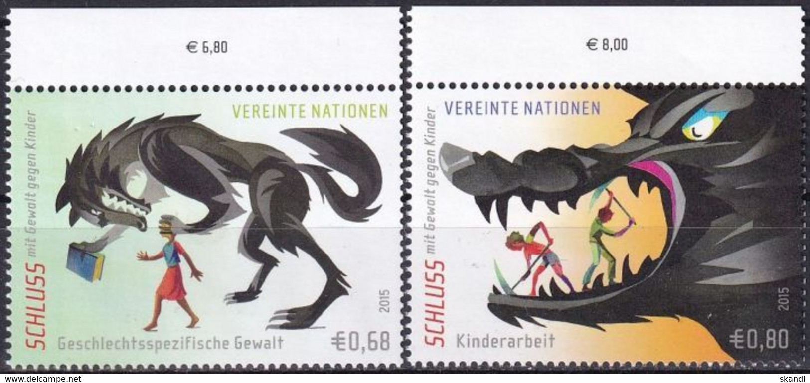 UNO WIEN 2015 Mi-Nr. 892/93 ** MNH - Nuevos