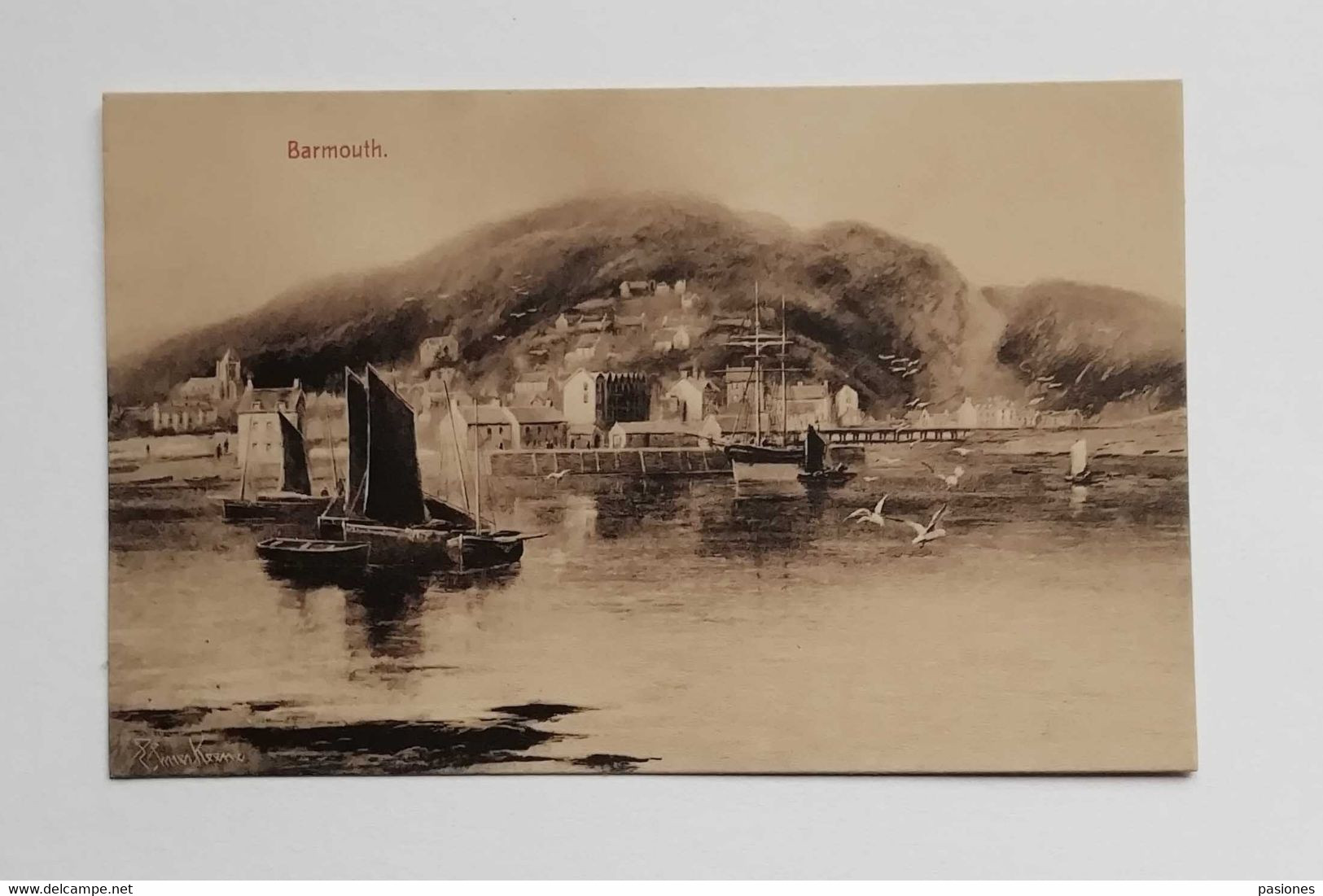 Cartolina Illustrata Barmouth - Panorama Marino, Non Viaggiata - Contea Sconosciuta