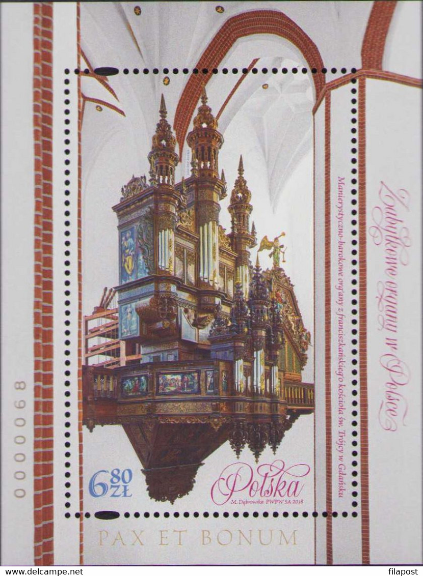 Poland 2018 Souvenir Booklet / Grand Pipe Organ From Franciscan Church Gdansk / Low Number Block MNH** FV - Markenheftchen