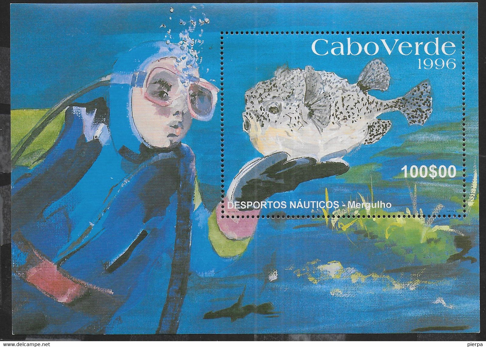 CAPO VERDE - 1996 - SPORT NAUTICI - IMMERSIONE SUB - FOGLIETTO NUOVO MNH** (YVERT 27 - MICHEL BL 30) - Plongée