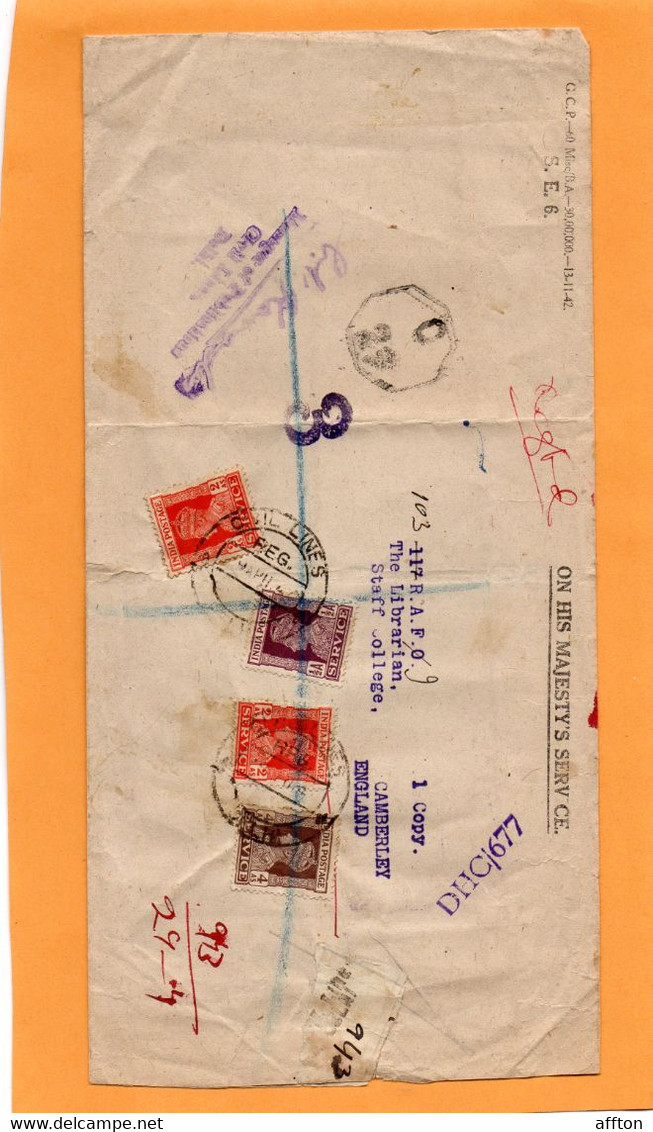 India Old Cover Mailed - 1936-47  George VI