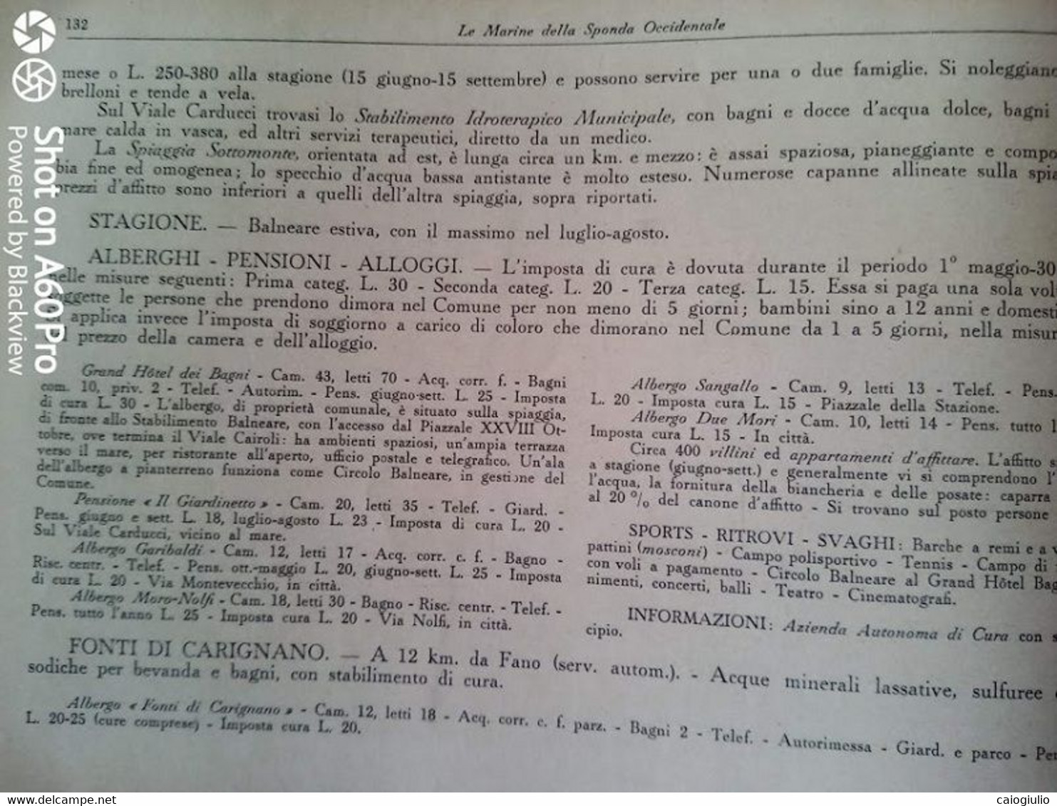 1933 - TOURING CLUB ITALIANO - GIUDA AI LUOGHI DI SOGGIORNO E DI CURA