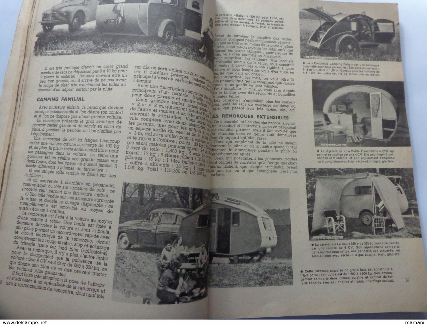 Science et Vie - N° Hors Série " Les vacances " -  1952 scooter-camping 4cv-la peche-la voile etc....