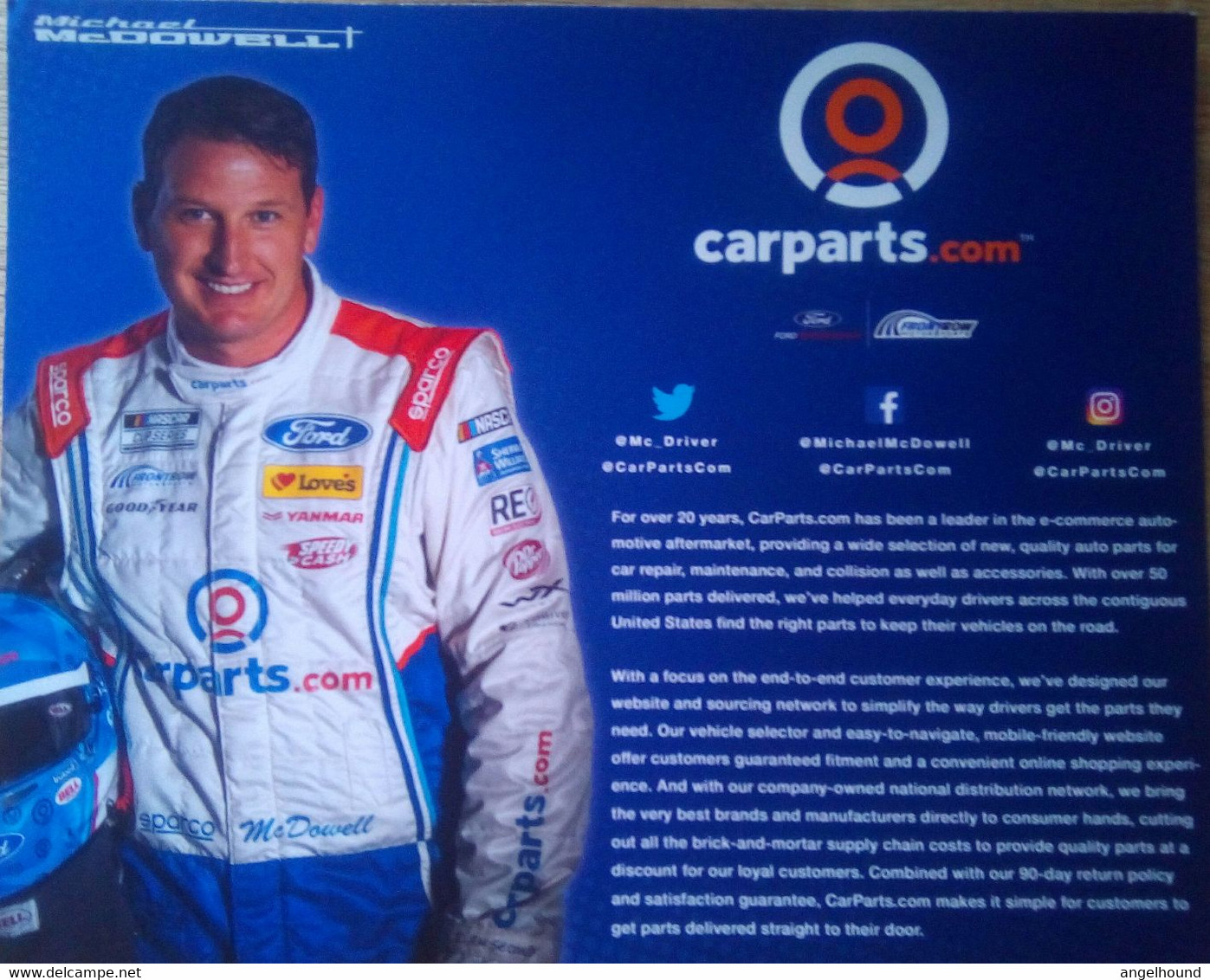 Michael McDowell ( American Nascar Driver ) - Autographes