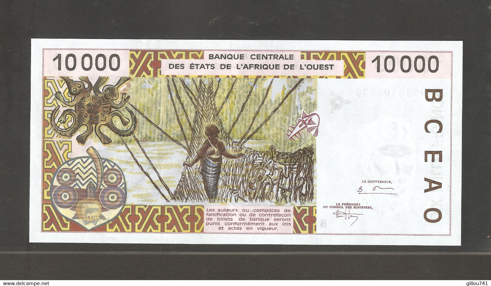 Etats D'Afrique De L'Ouest, 10,000 Francs, 1985 - West African States