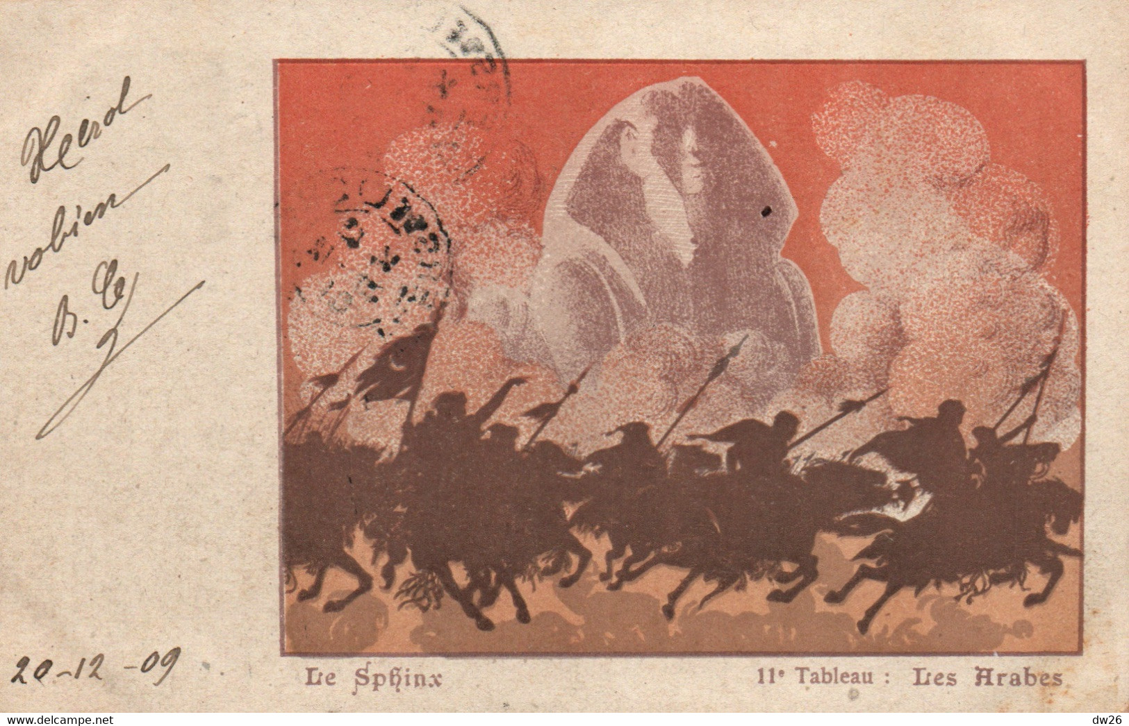 Série Le Sphinx Dans L'Histoire - Illustration Non Signée, 11ème Tableau: Les Arabes - Carte Dos Simple De 1901 - Sfinge