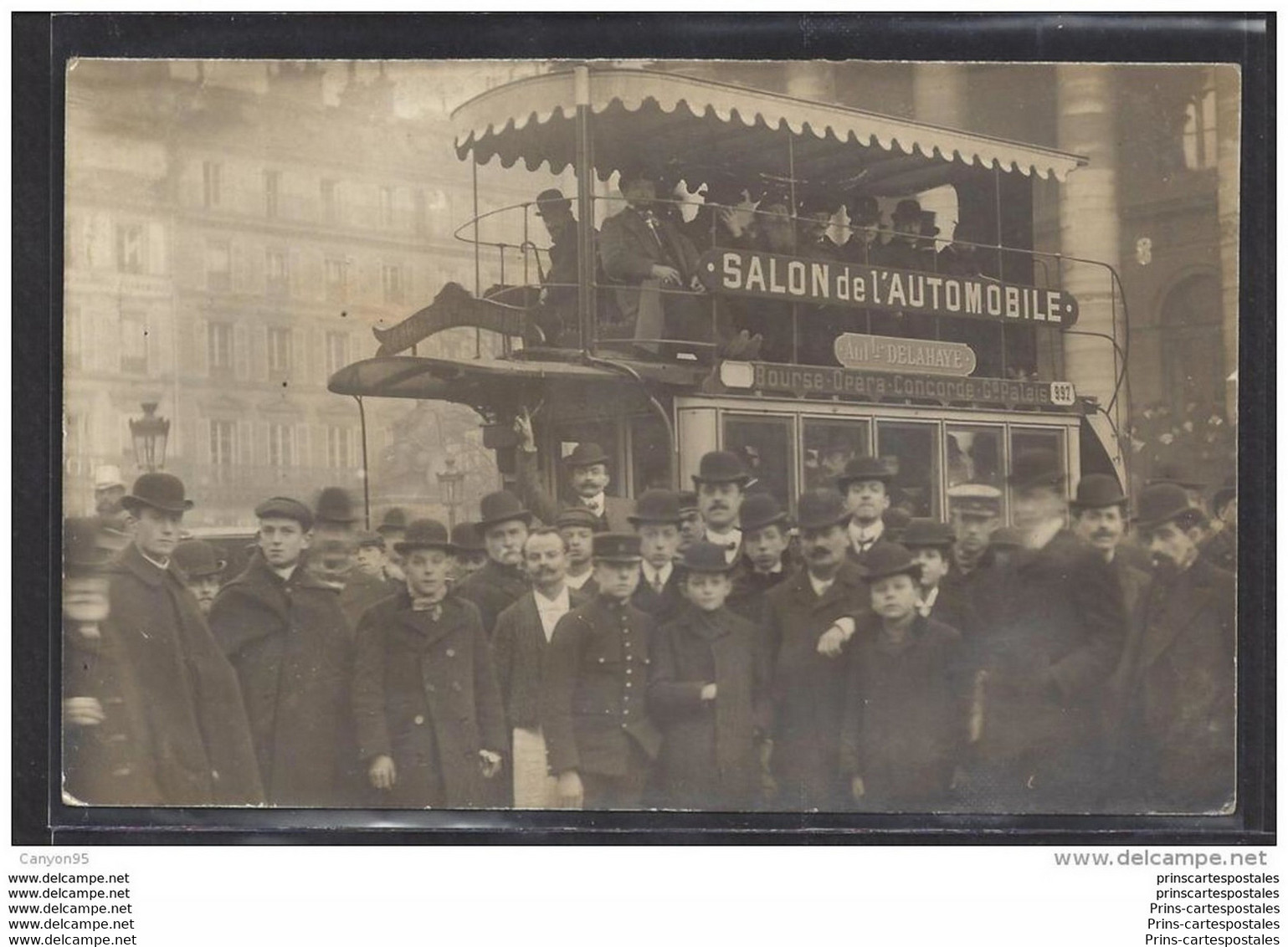 CPA 75 Carte Photo Paris 2eme Autobus Place De La Bourse Ligne De Bourse Opera Concorde Grand Palais - Transporte Público