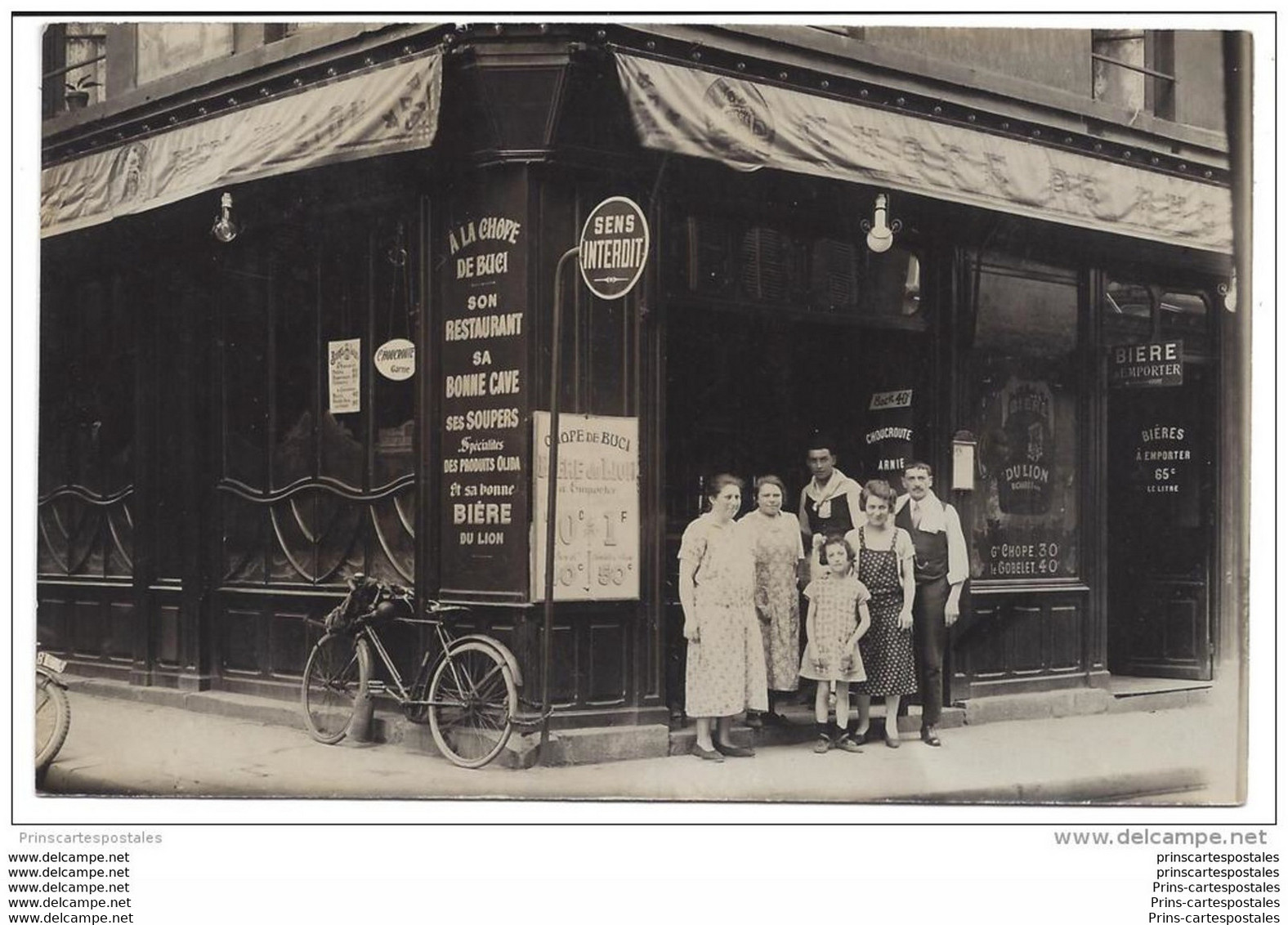 CPA 75 Carte Photo Devanture De Café 26. Rue De Buci - Arrondissement: 06