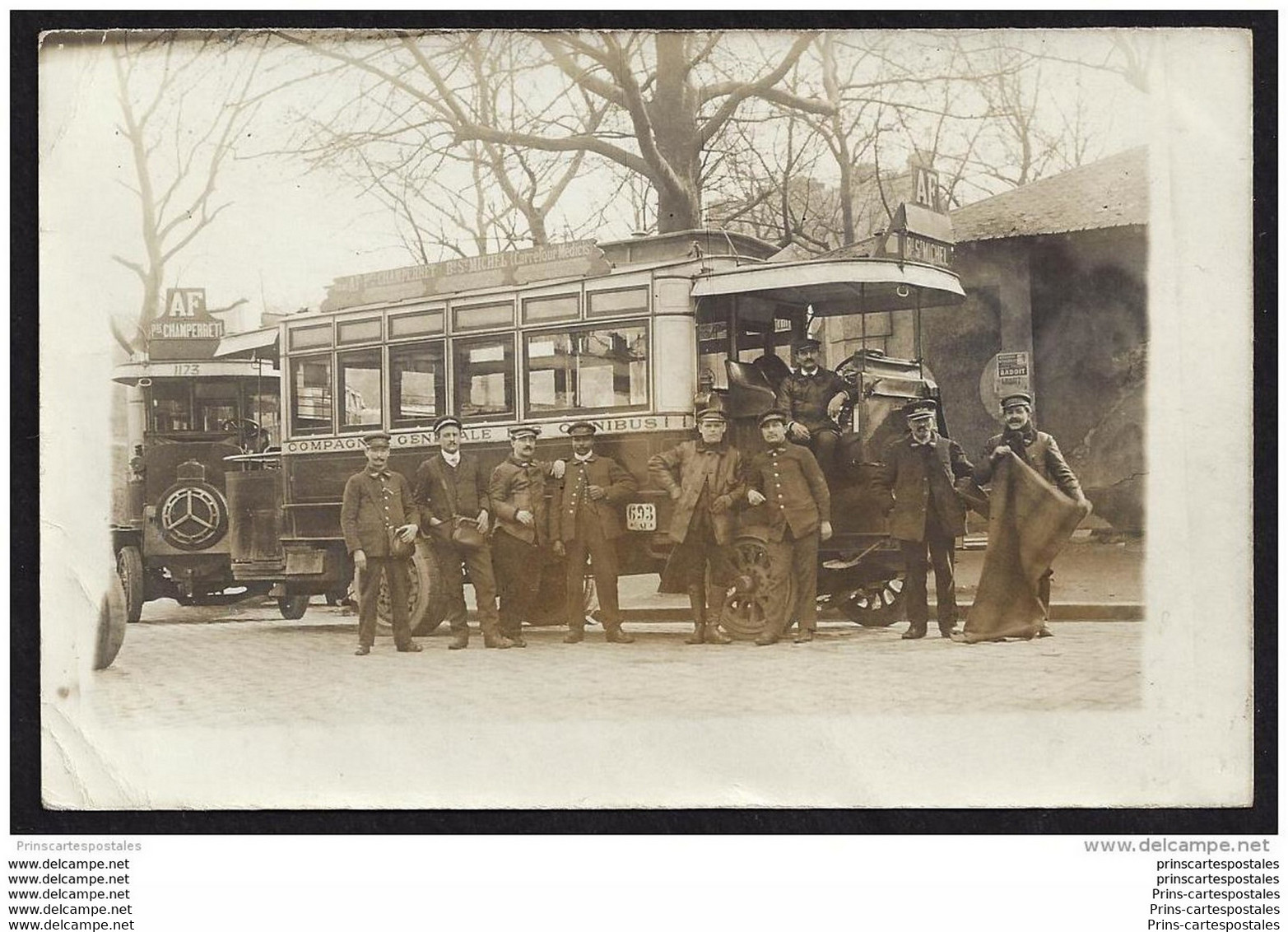 CPA 75 Carte Photo CGO Autobus Omnibus  Ligne AF Porte Champerret - Boulevard St Michel - Transporte Público