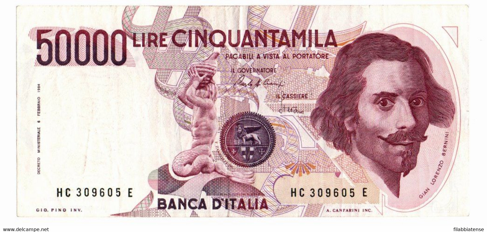 Italia - 50.000 Lire 1986 Bernini     ----- - 50000 Liras