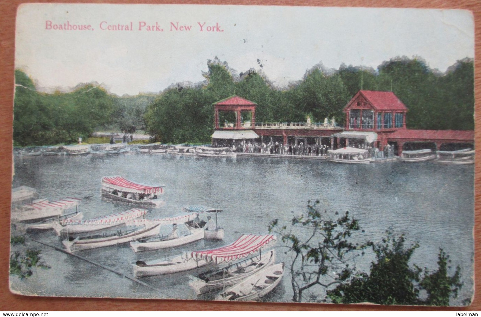 VINTAGE 1913 USA UNITED STATES NEW YORK CENTRAL PARK PARC BOATHOUSE CPM PC CARD POST ANSICHTSKARTE CARTOLINA POSTCARD - Saratoga Springs