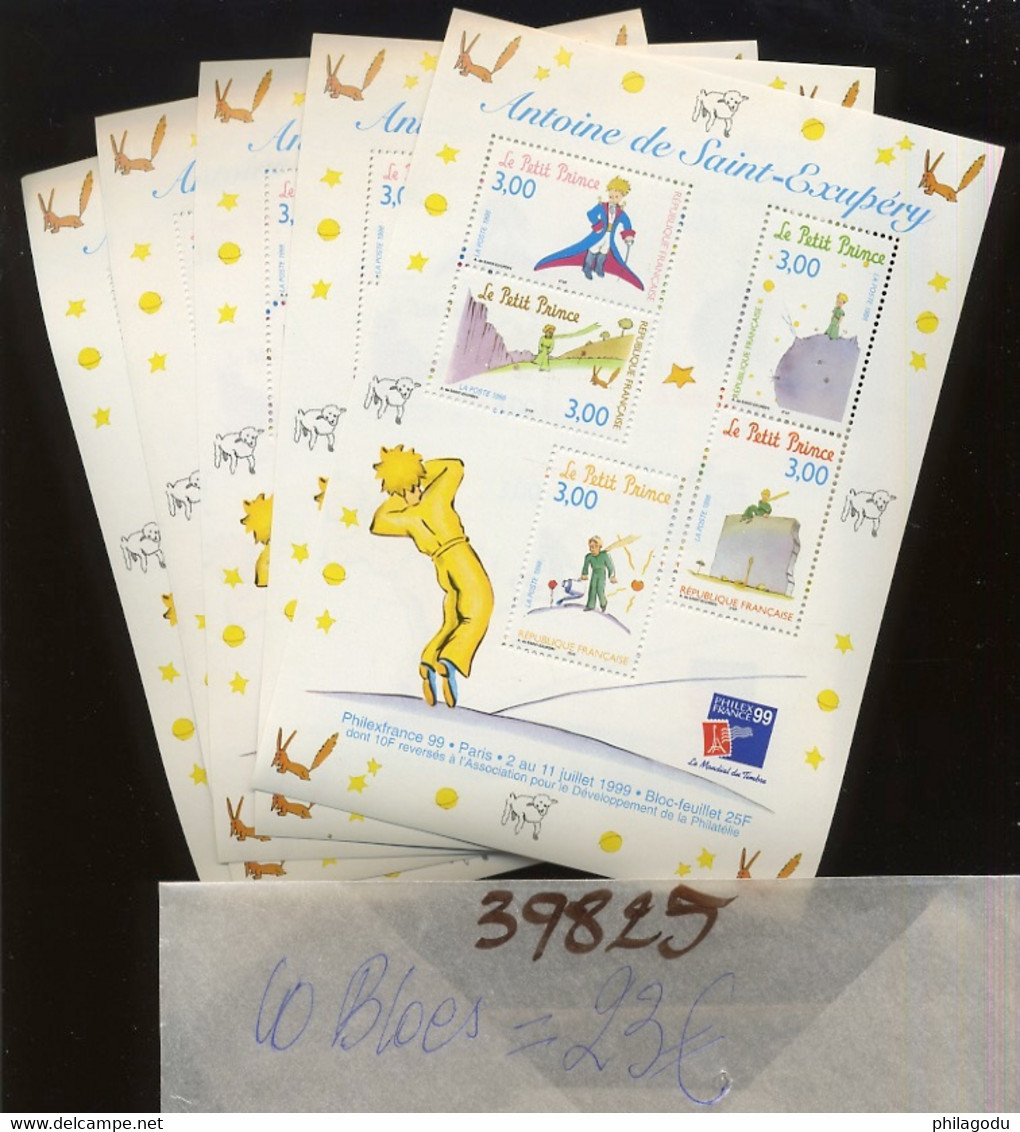 10 X Petit Prince De St Exupery. 1999  TRES JOLI. Prix Poste 250FF.  Cote 90,-euros.  BON MARCHE - Nuovi