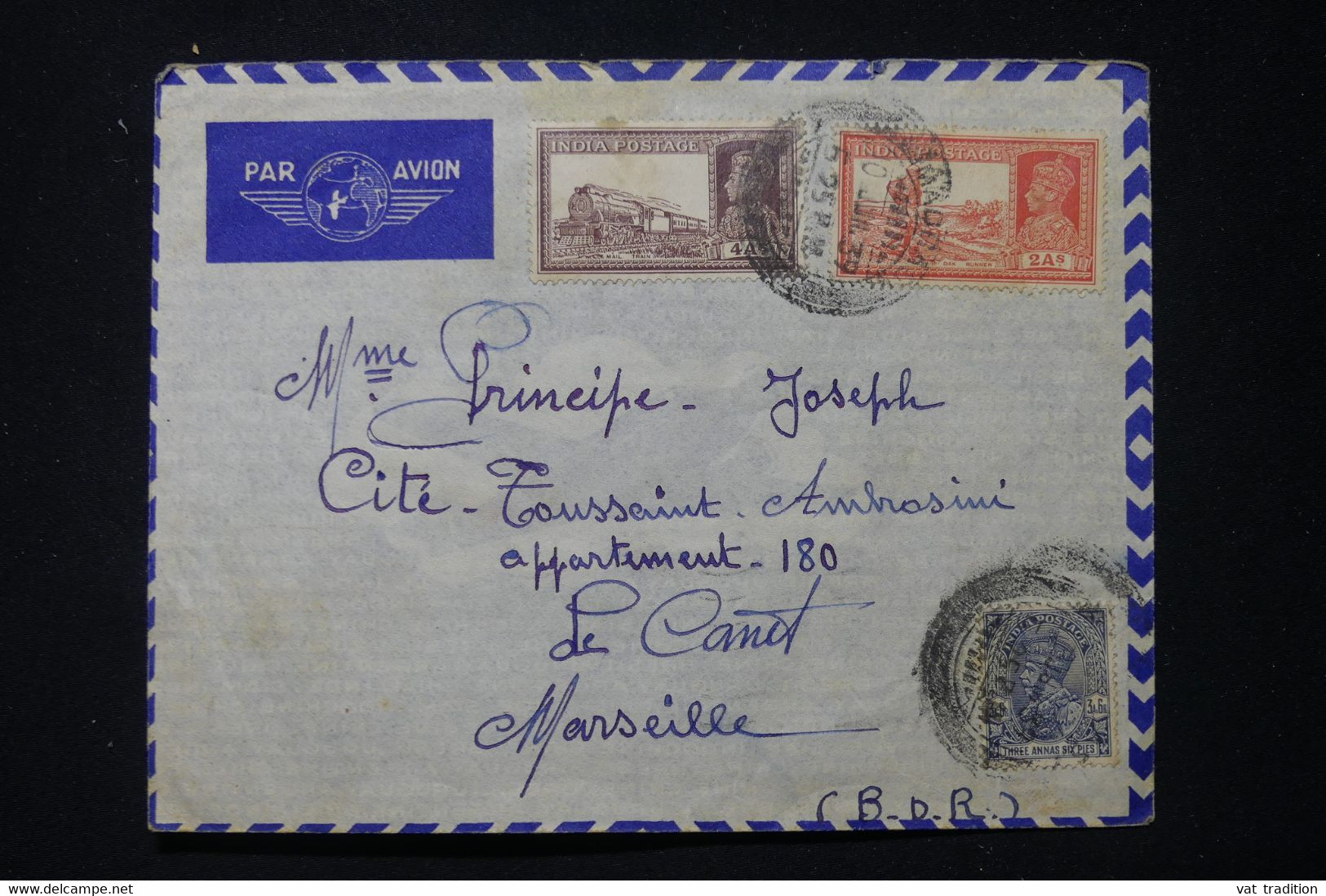 INDE ANGLAISE - Enveloppe Air France Pour La France En 1939 Par Avion - L 90380 - 1936-47  George VI