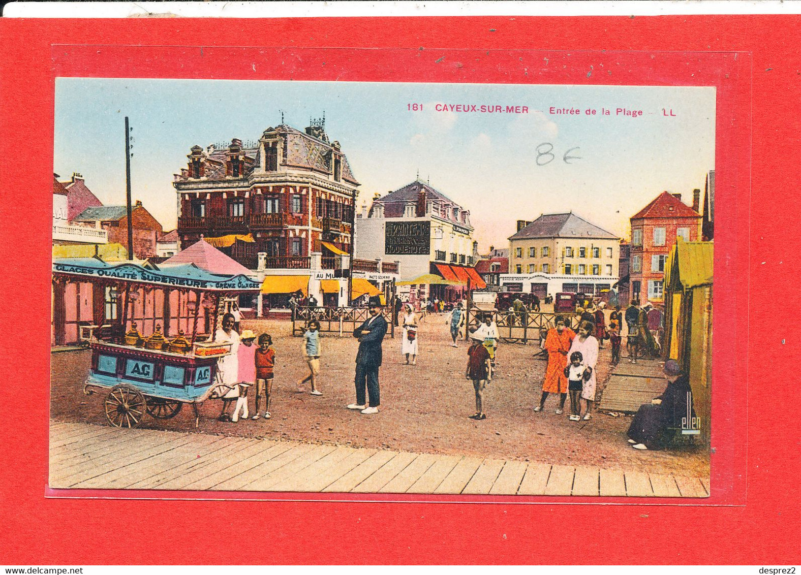 80 CAYEUX Sur MER Cpa Animée Marchand De Glaces Entrée De La Plage           181 Edit LL - Cayeux Sur Mer