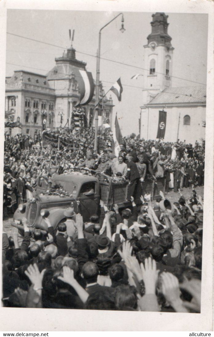 A916- NAGYVARAD ORADEA ROMANIA  HITLER SALUT 2WW , VINTAGE AUTO HITLER FLAG VINTAGE POSTCARD - Weltkrieg 1939-45