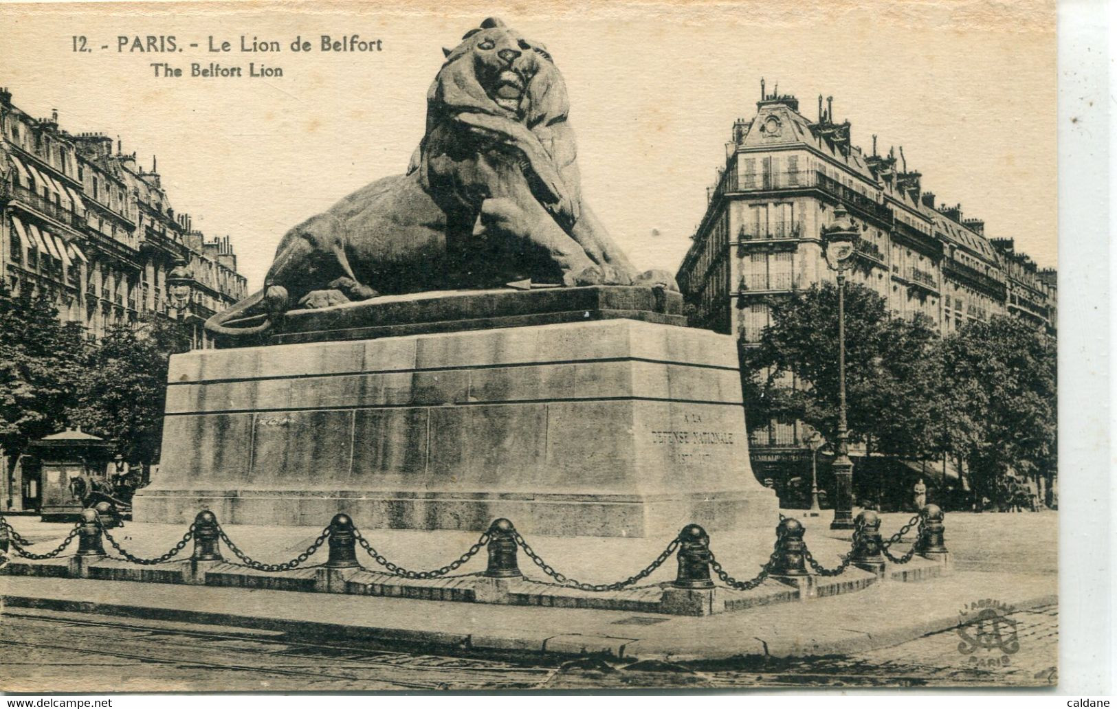 - 75 - PARIS -XIV -  Le. Lion De Belfort - Arrondissement: 14