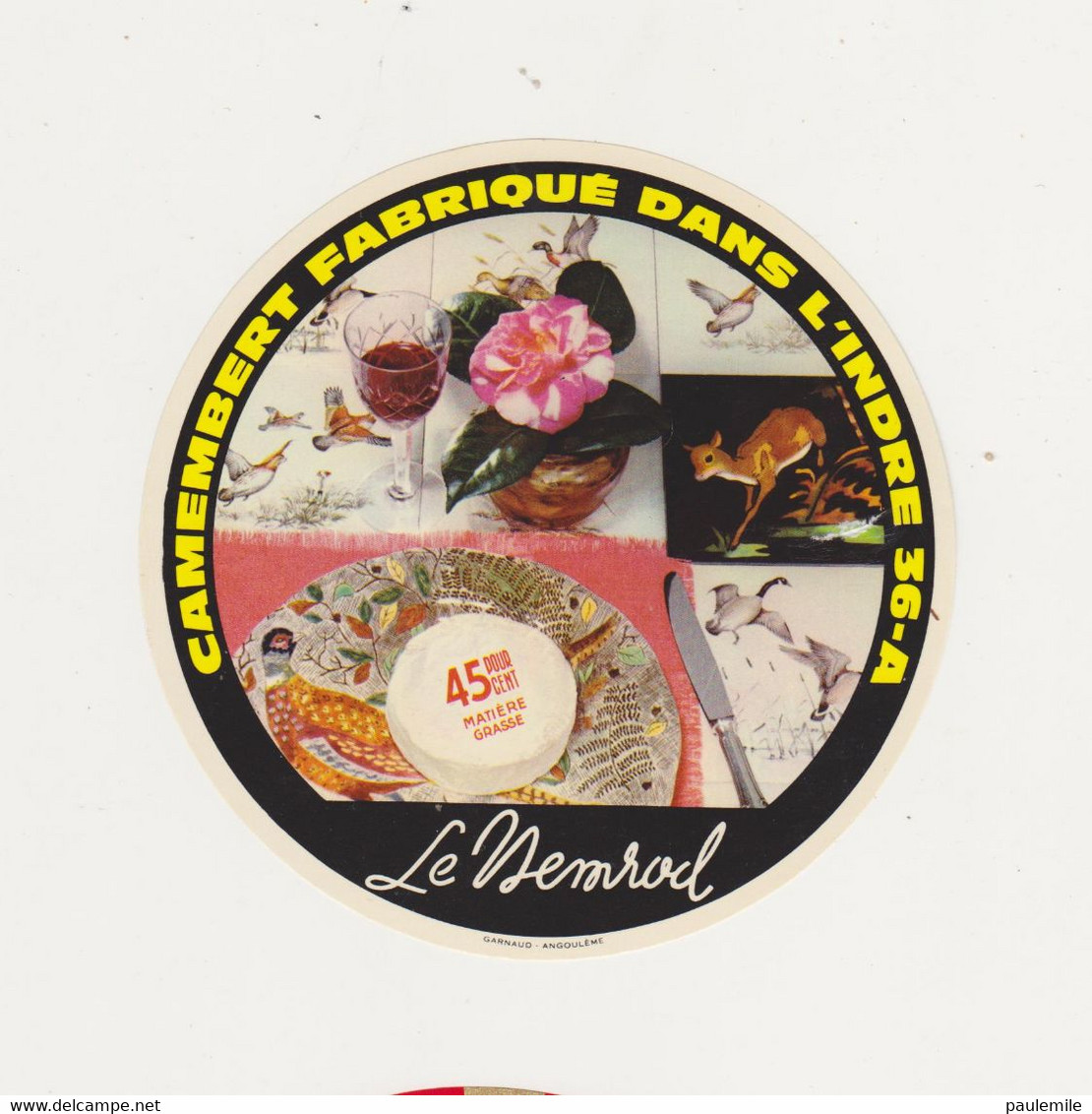 ETIQUETTE DE CAMEMBERT LE NEMROD 36 A - Quesos