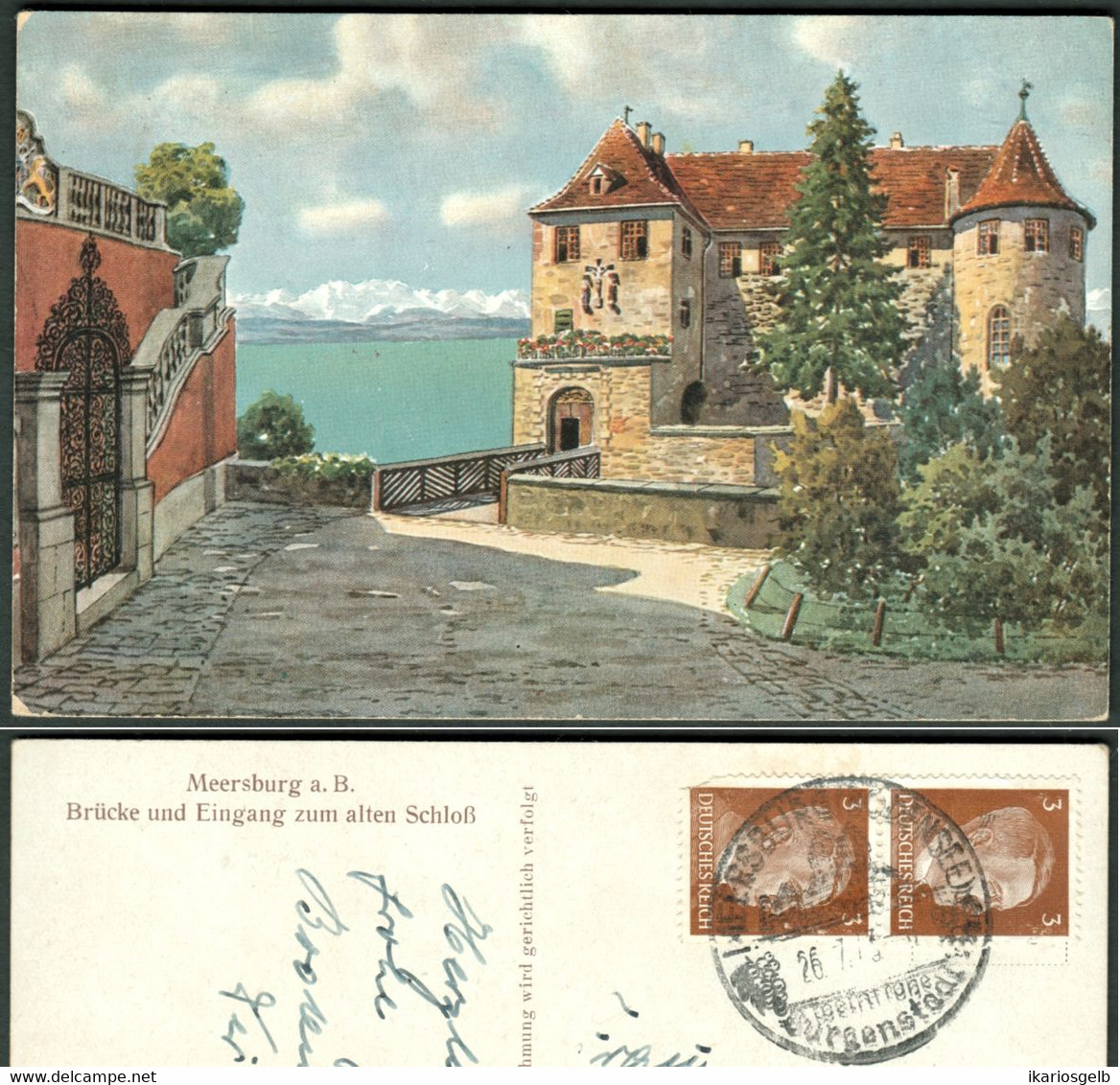 Meersburg Bodensee 1943 " Brücke U Eingang Altes Schloß " Carte Postale Ansichtskarte Bedarf > Hirsau Bei Calw - Offenbach