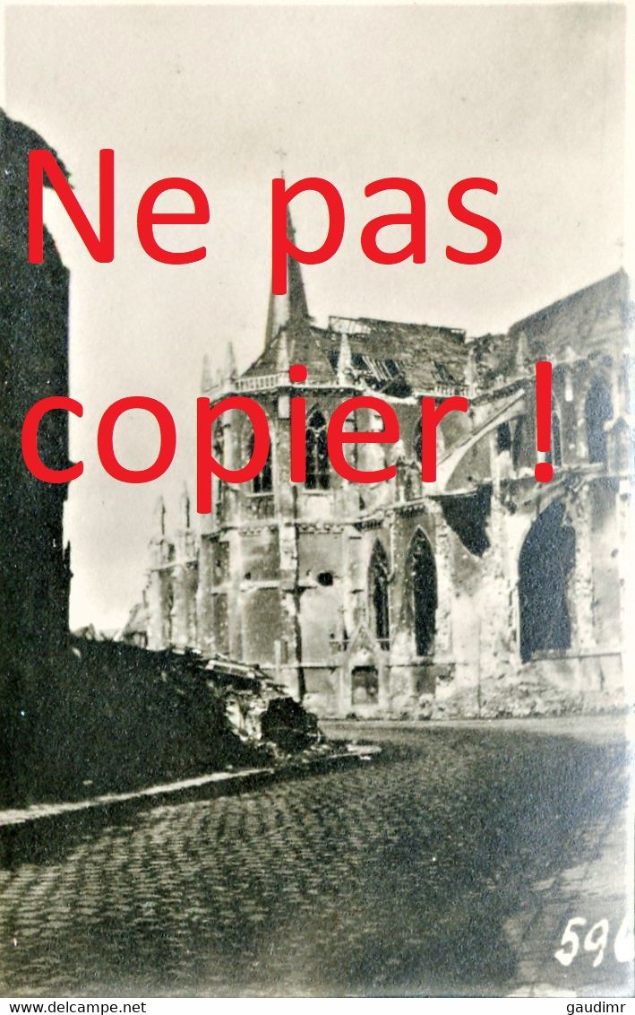 2 PHOTOS ALLEMANDES DU FAR 112 - EGLISE INTERIEUR ET EXTERIEUR DE ARMENTIERES PRES DE LILLE NORD - GUERRE 1914 1918 - 1914-18