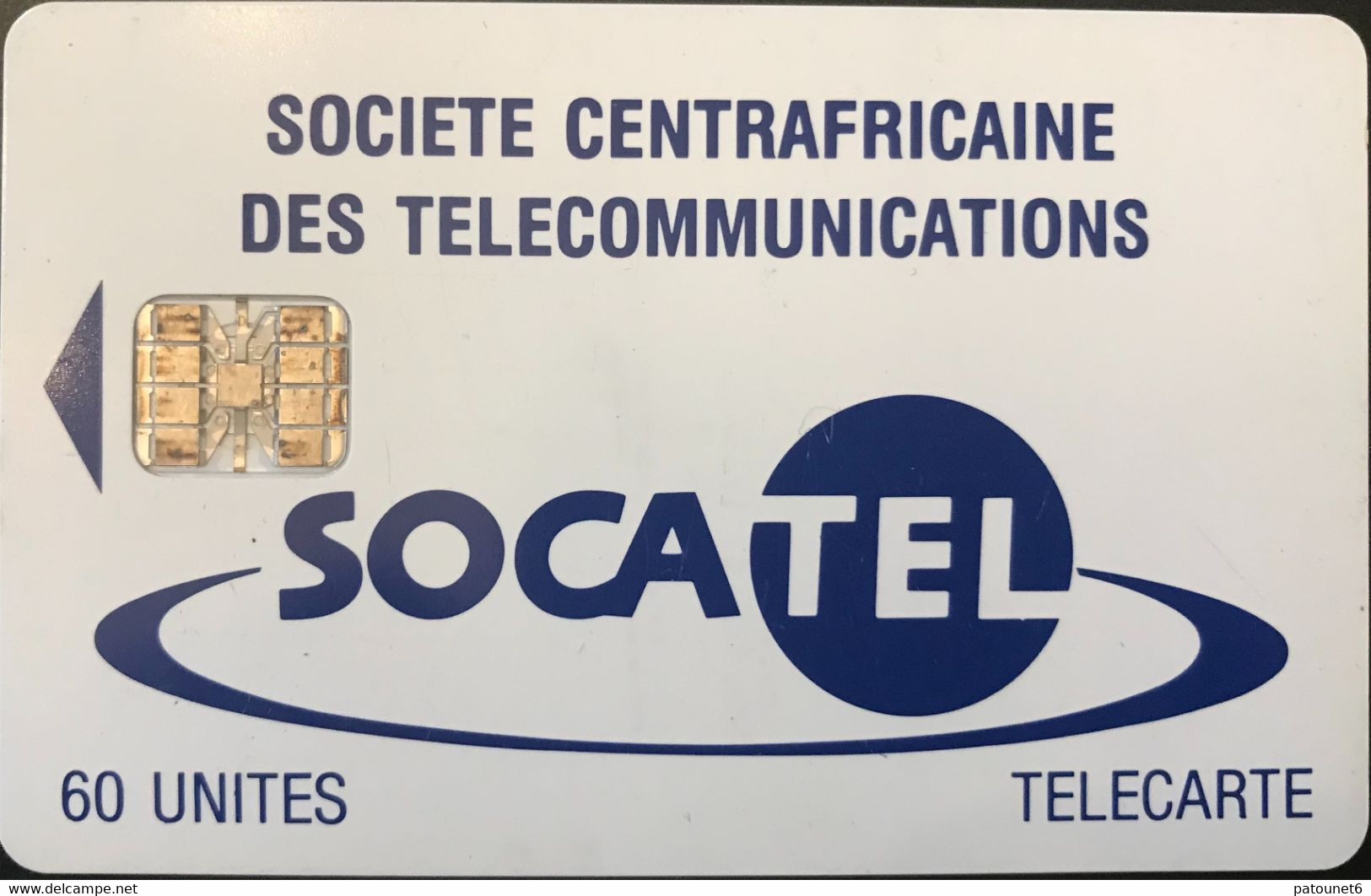 REPUBLIQUE CENTRAFRICAINE  -  Phonecard  -  SOCATEL -  60 Unités (bleue) - Repubblica Centroafricana