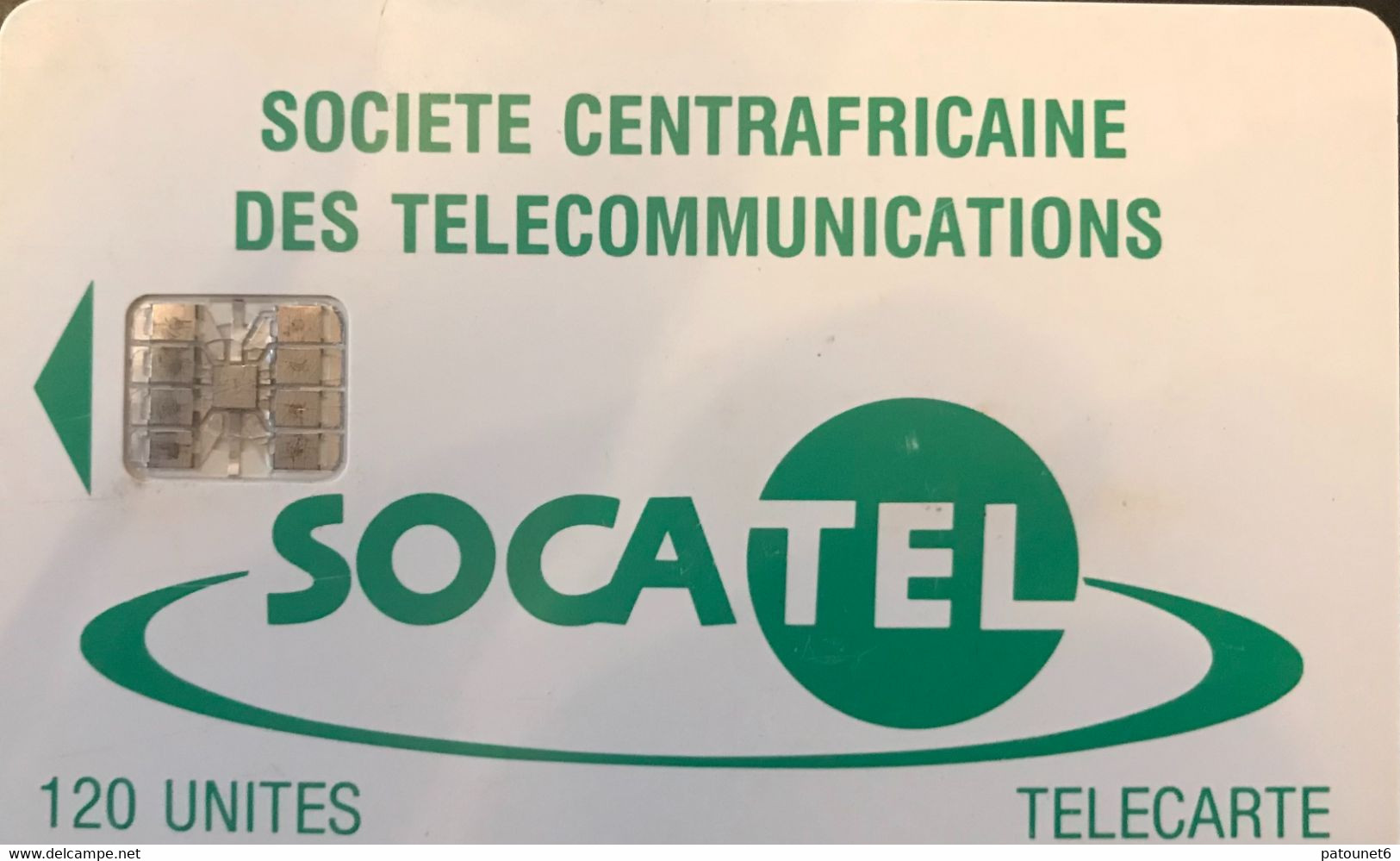 REPUBLIQUE CENTRAFRICAINE  -  Phonecard  -  SOCATEL -  120 Unités (verte) - SC 7 - Central African Republic