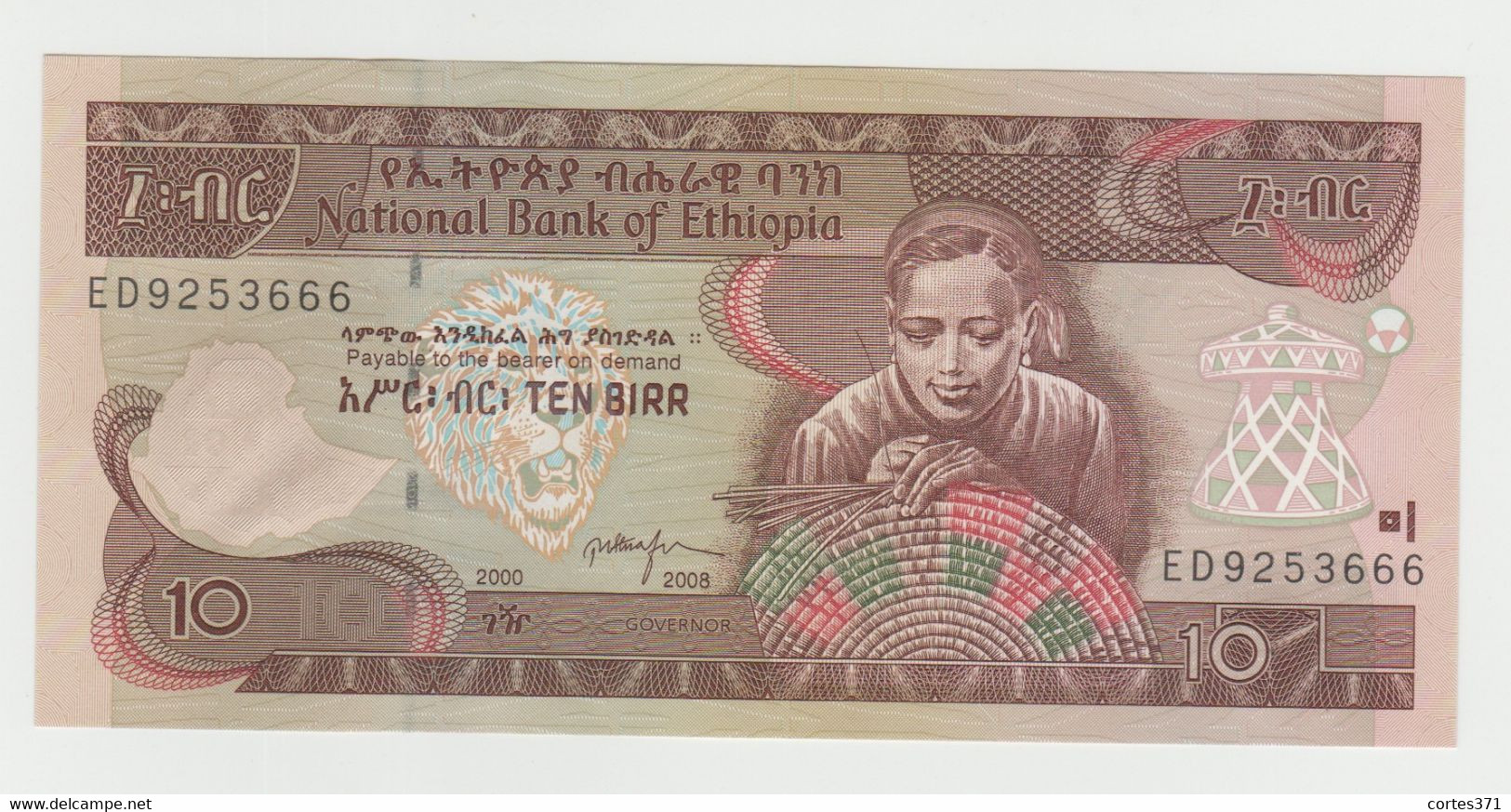 Ethiopia 10 Birr 2008 P-48e UNC - Etiopía