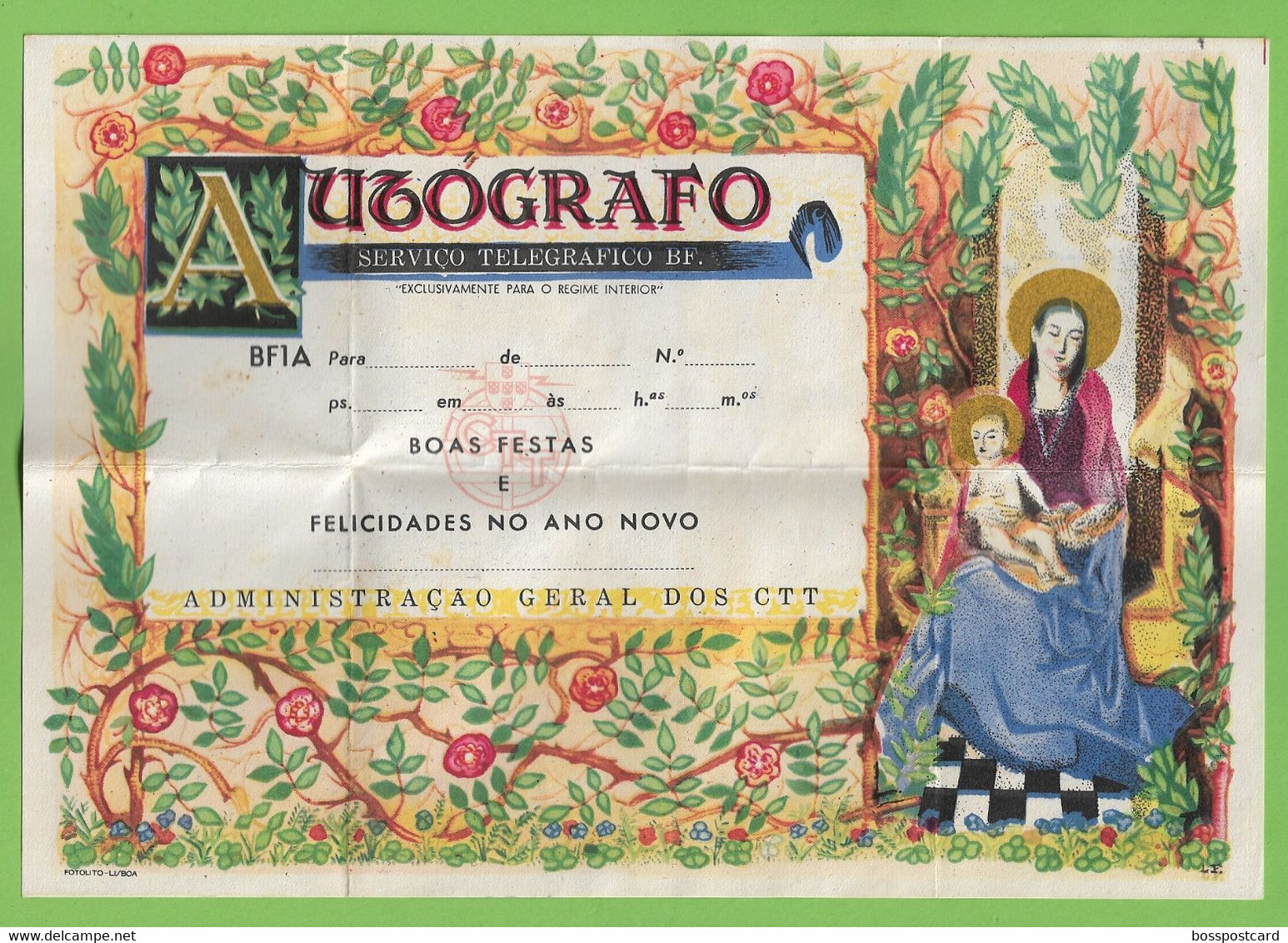 História Postal - Filatelia - Telegrama De Boas Festas - Natal - Christmas - Noel - Telegram - Philately - Portugal - Covers & Documents