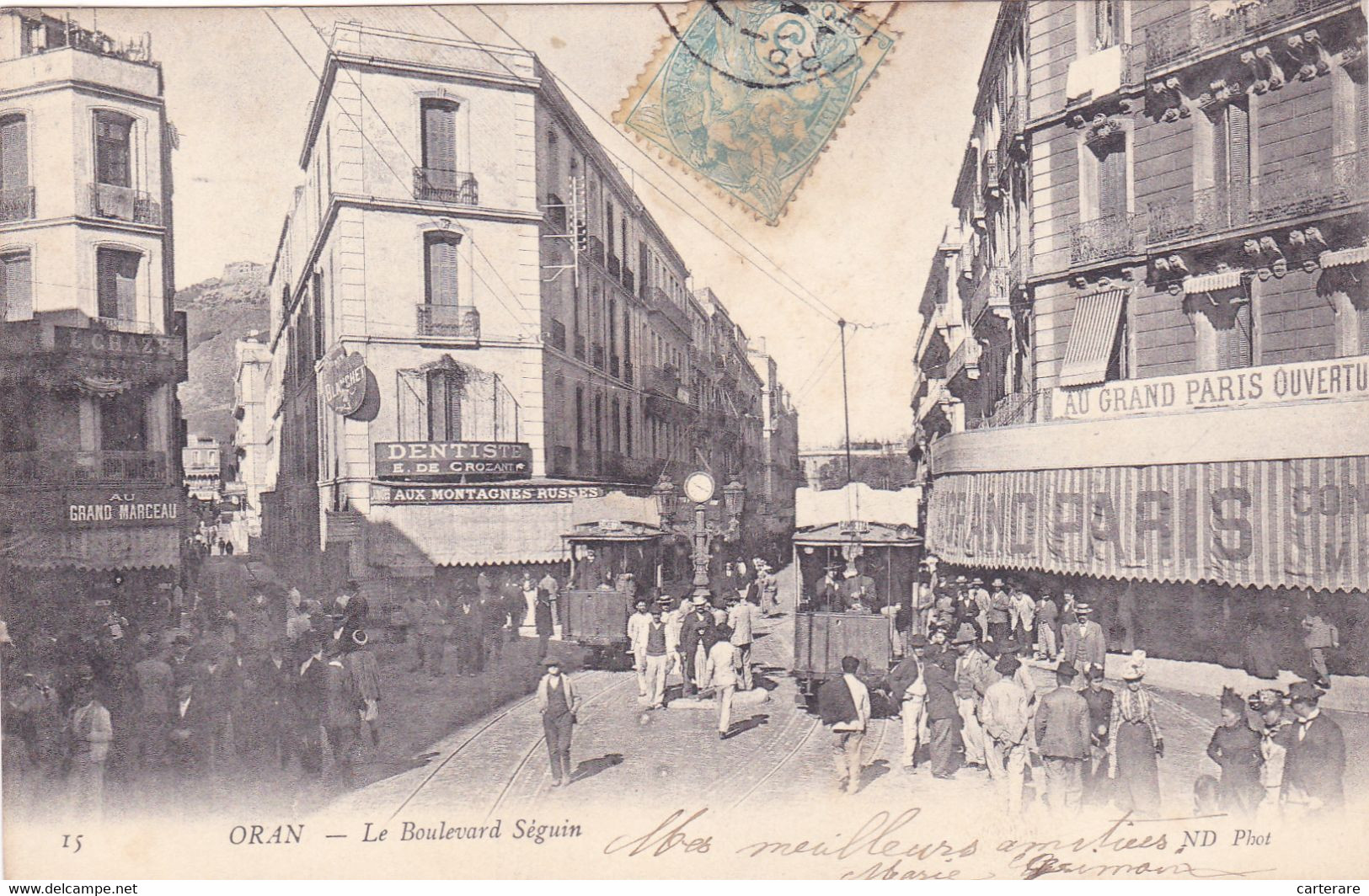 AFRIQUE DU NORD,ALGERIA,ALGERIE,ORAN,ORANIE,MAGHREB,1900,AU GRAND PARIS,TRAMWAY,AU GRAND MARCEAU - Oran