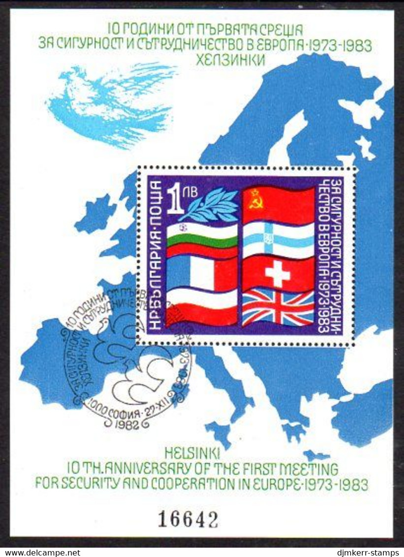 BULGARIA 1982 European Security Conference Block  MNH / **.  Michel Block 129 - Unused Stamps