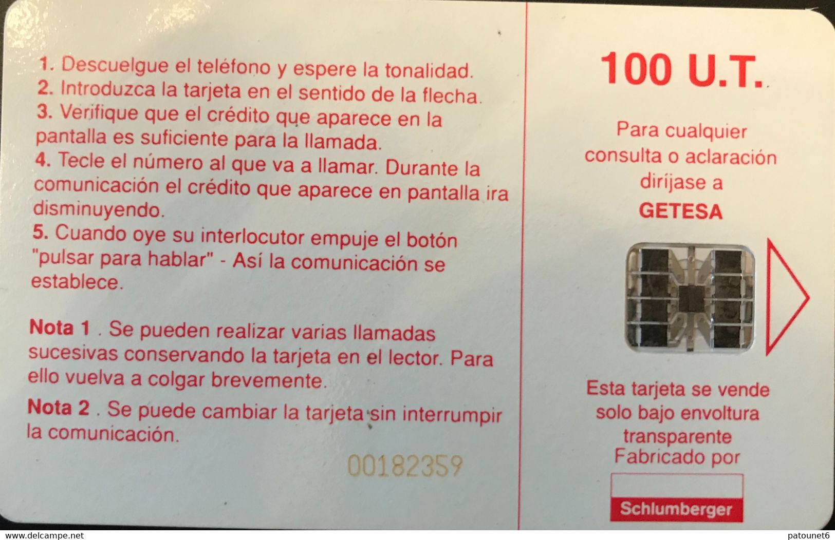 GUINEE-EQUATORIALE  -  Phonecard  -  GETESA  -  100 Unités  - SC7 - Equatoriaal Guinea